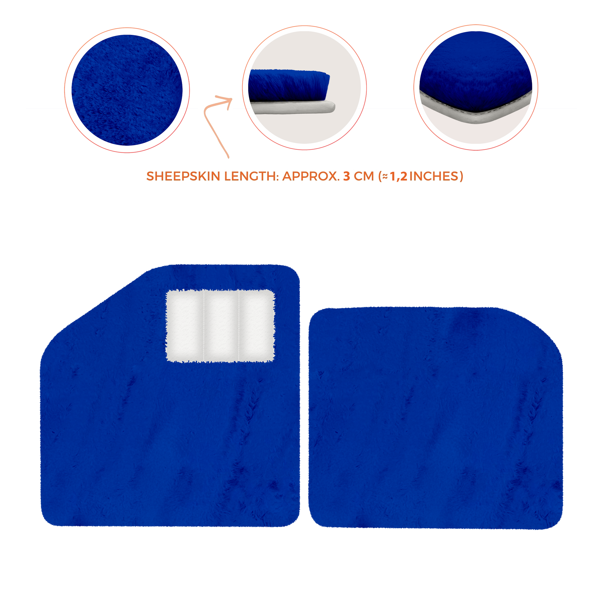 Sheepskin Floor Mats for Aston Martin Vulcan (2015-2016) Track Car - Luxury