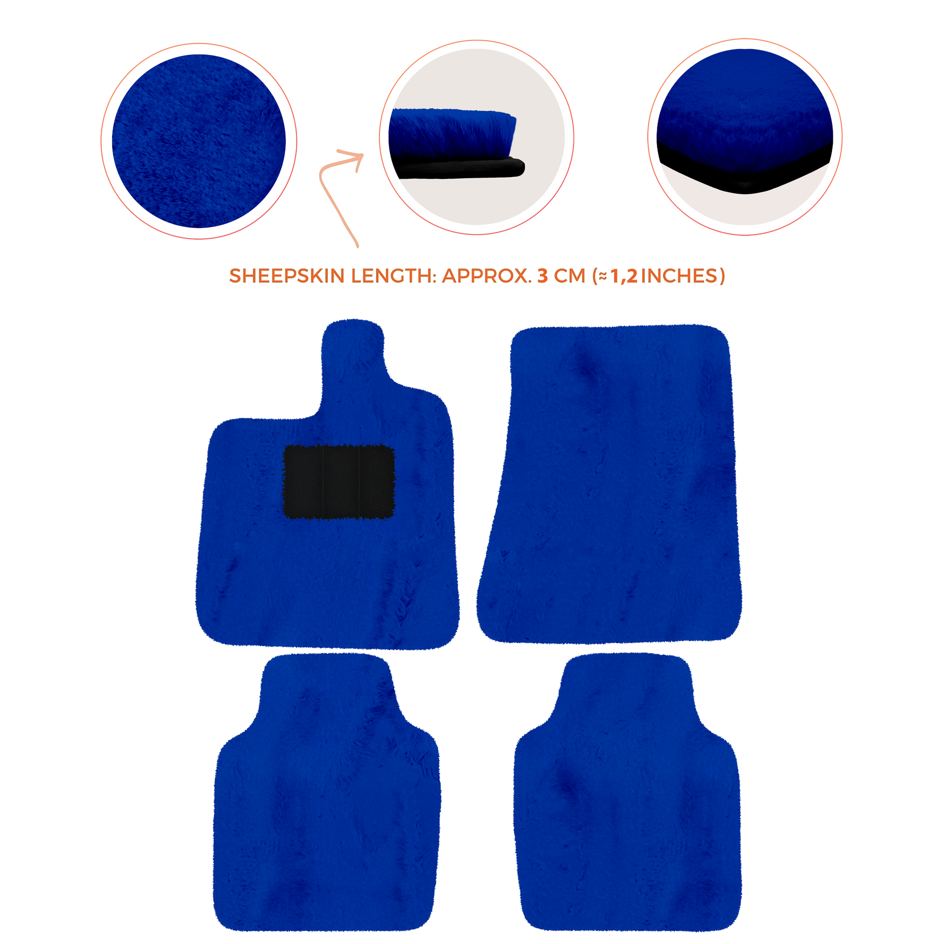 Premium Luxury Sheepskin Floor Mats for Ferrari Roma (2021-2024)