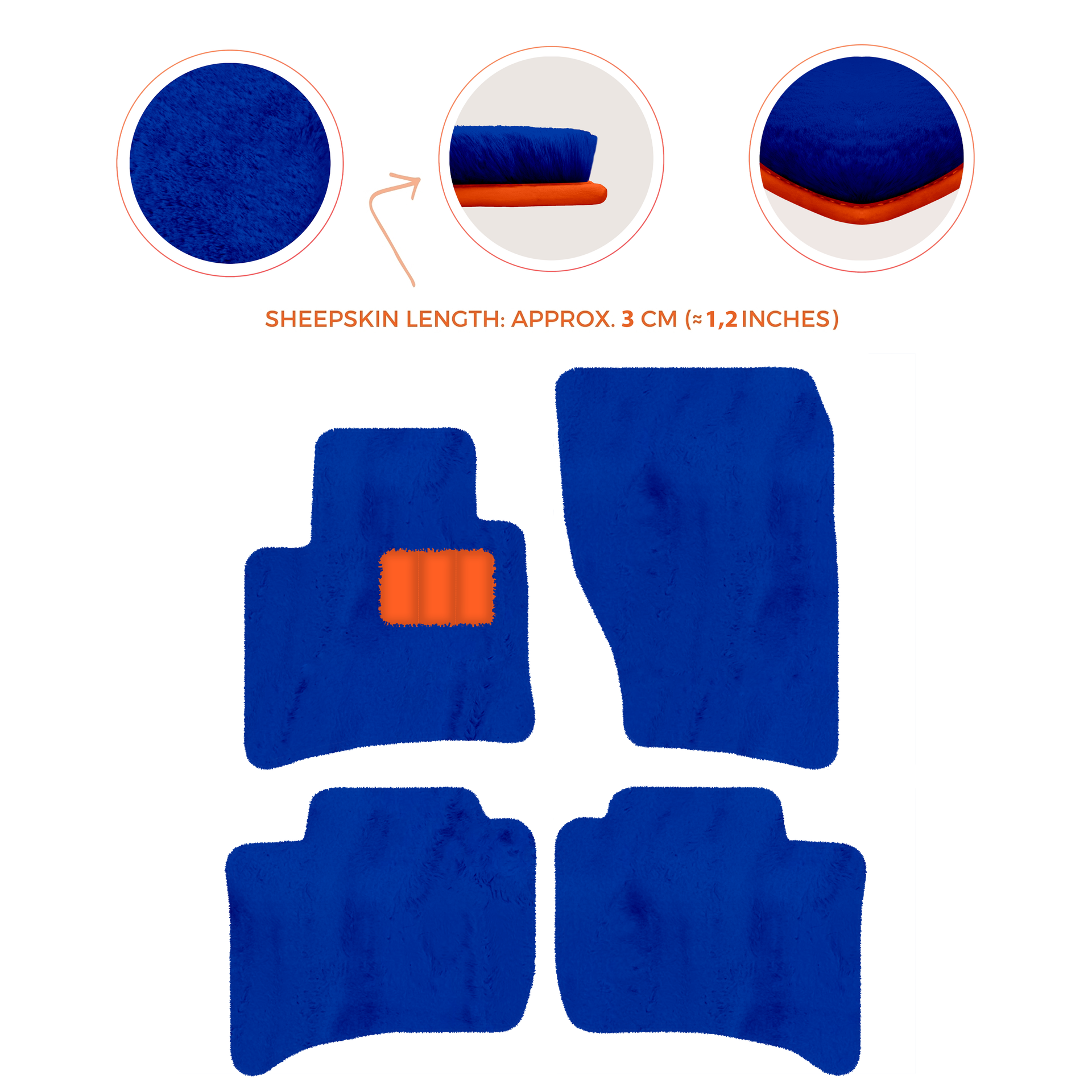 Premium Sheepskin Floor Mats for Porsche Cayenne (2010-2018)