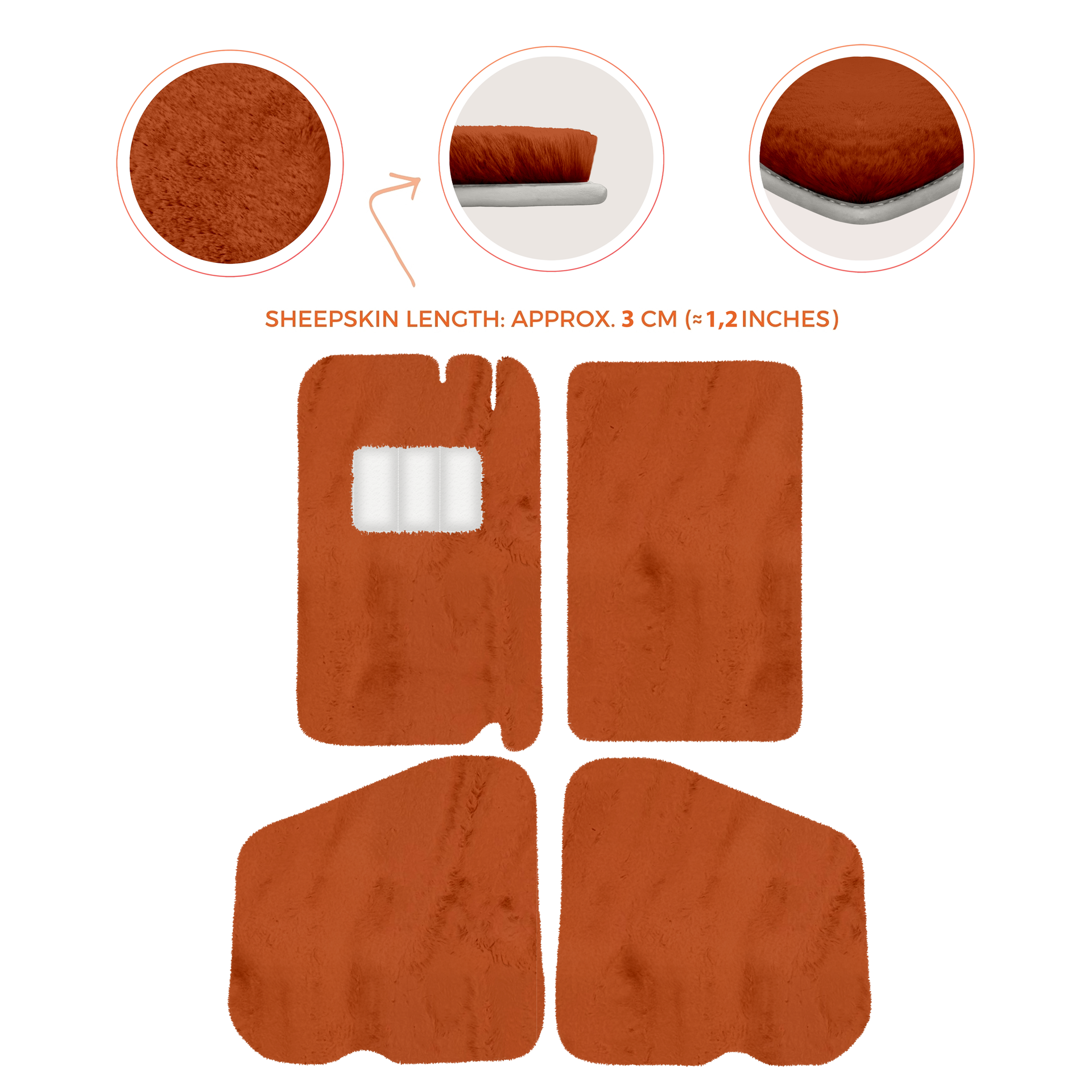 Premium Sheepskin Floor Mats for Rolls-Royce Shadow (1965-1977)