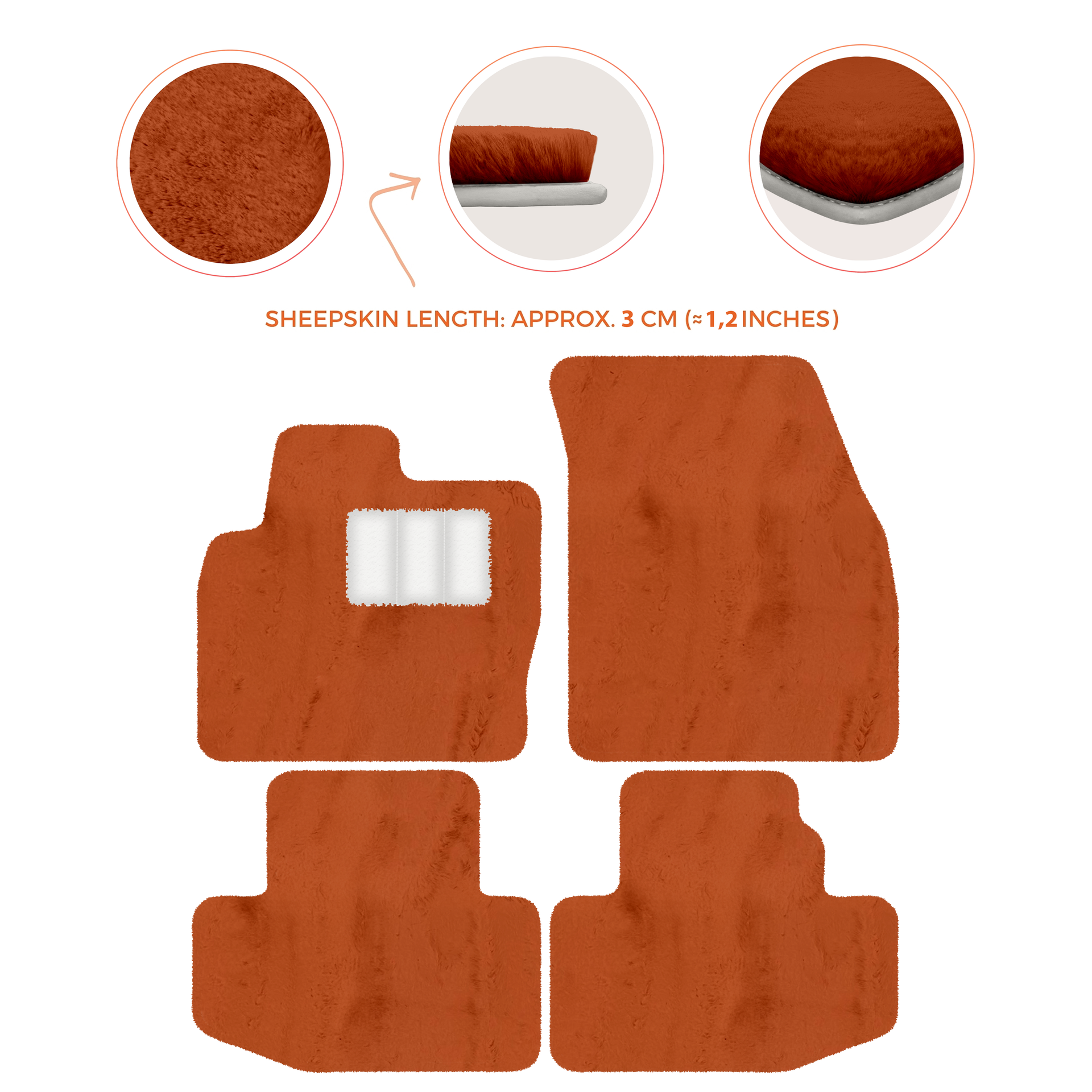 Luxury Sheepskin Floor Mats for Range Rover Sport L460 (2022-2024)