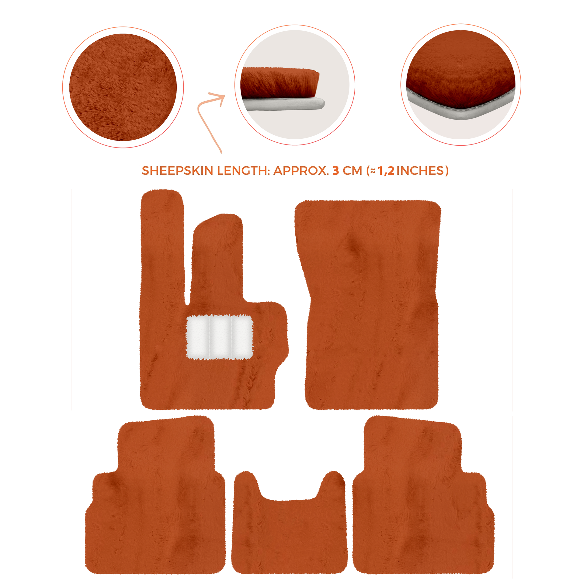 Premium Sheepskin Floor Mats for Mercedes-Benz G-Class W463 2008-2018