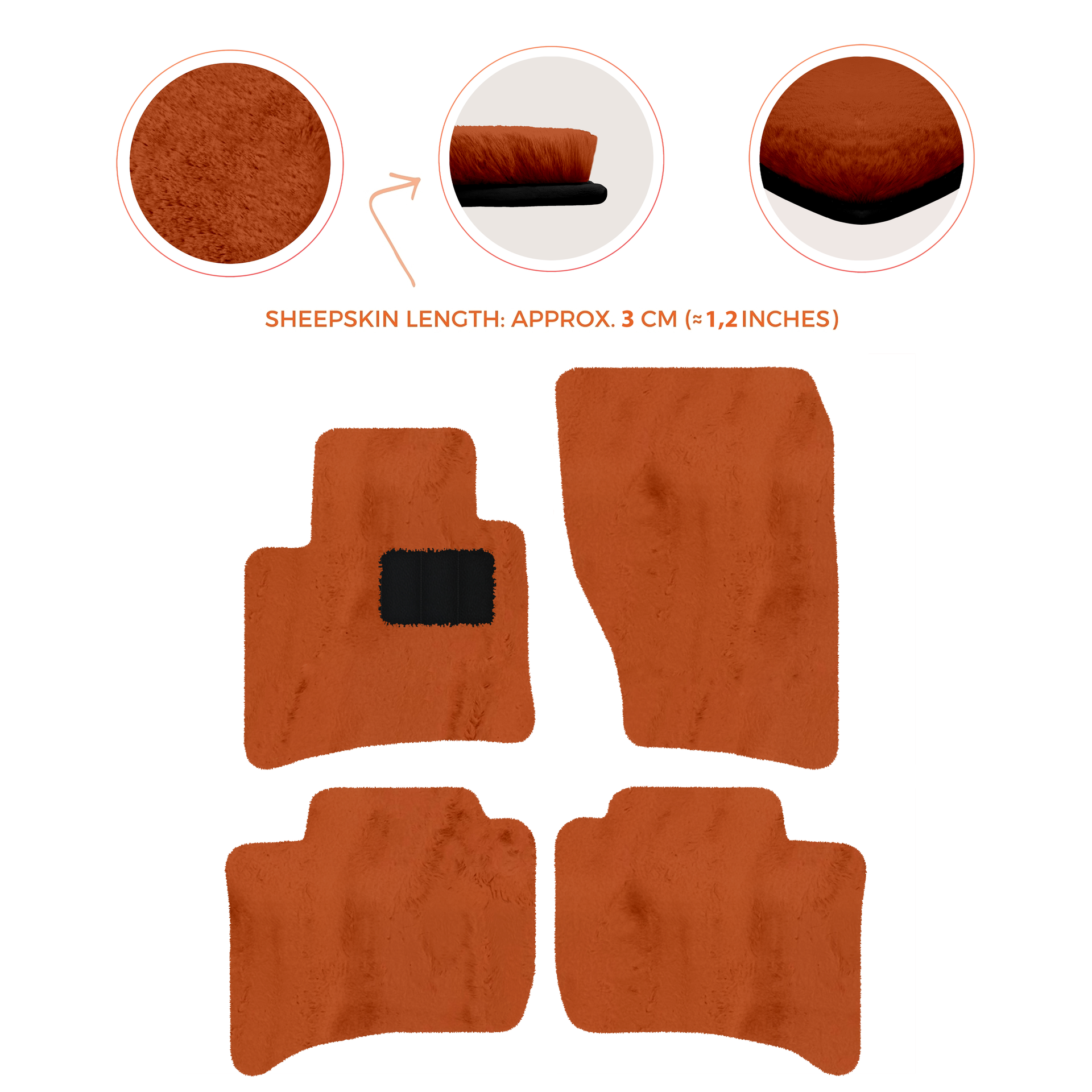 Premium Sheepskin Floor Mats for Porsche Cayenne (2010-2018)