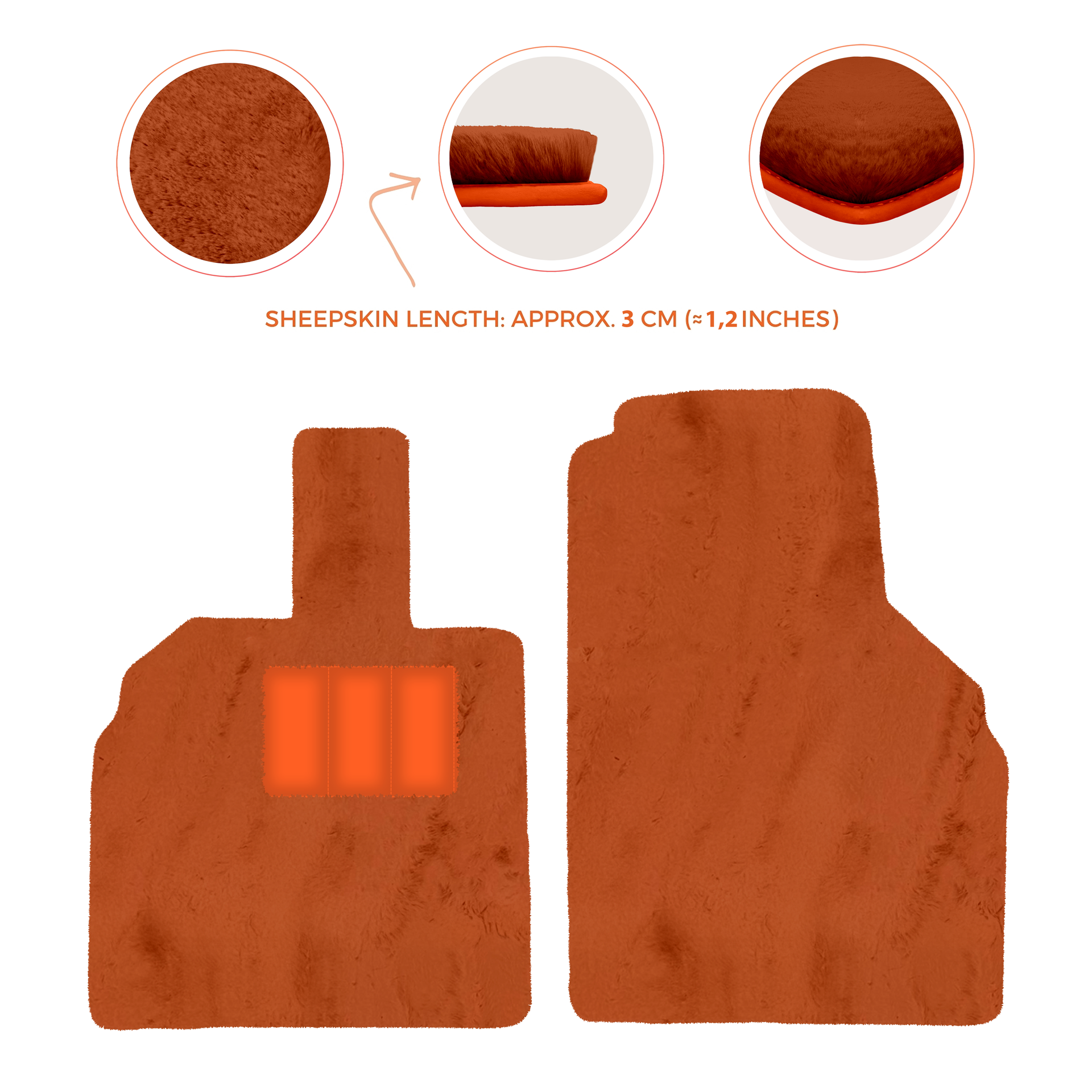 Luxury Sheepskin Floor Mats for Lamborghini Urus (2018-2026)