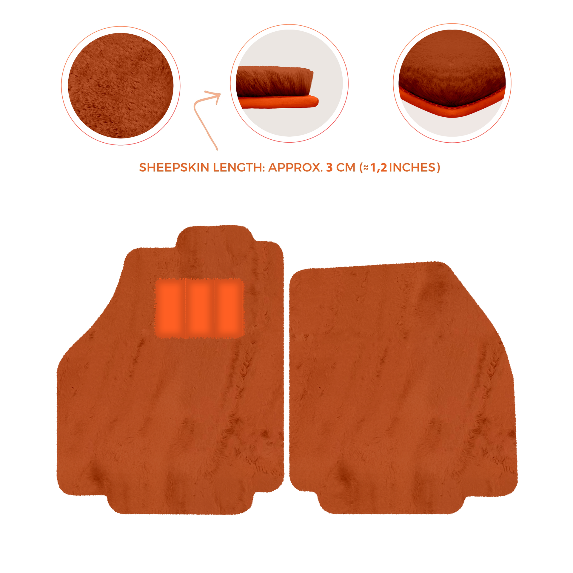 Premium Sheepskin Floor Mats for Ferrari 488 Spider (2016-2022)