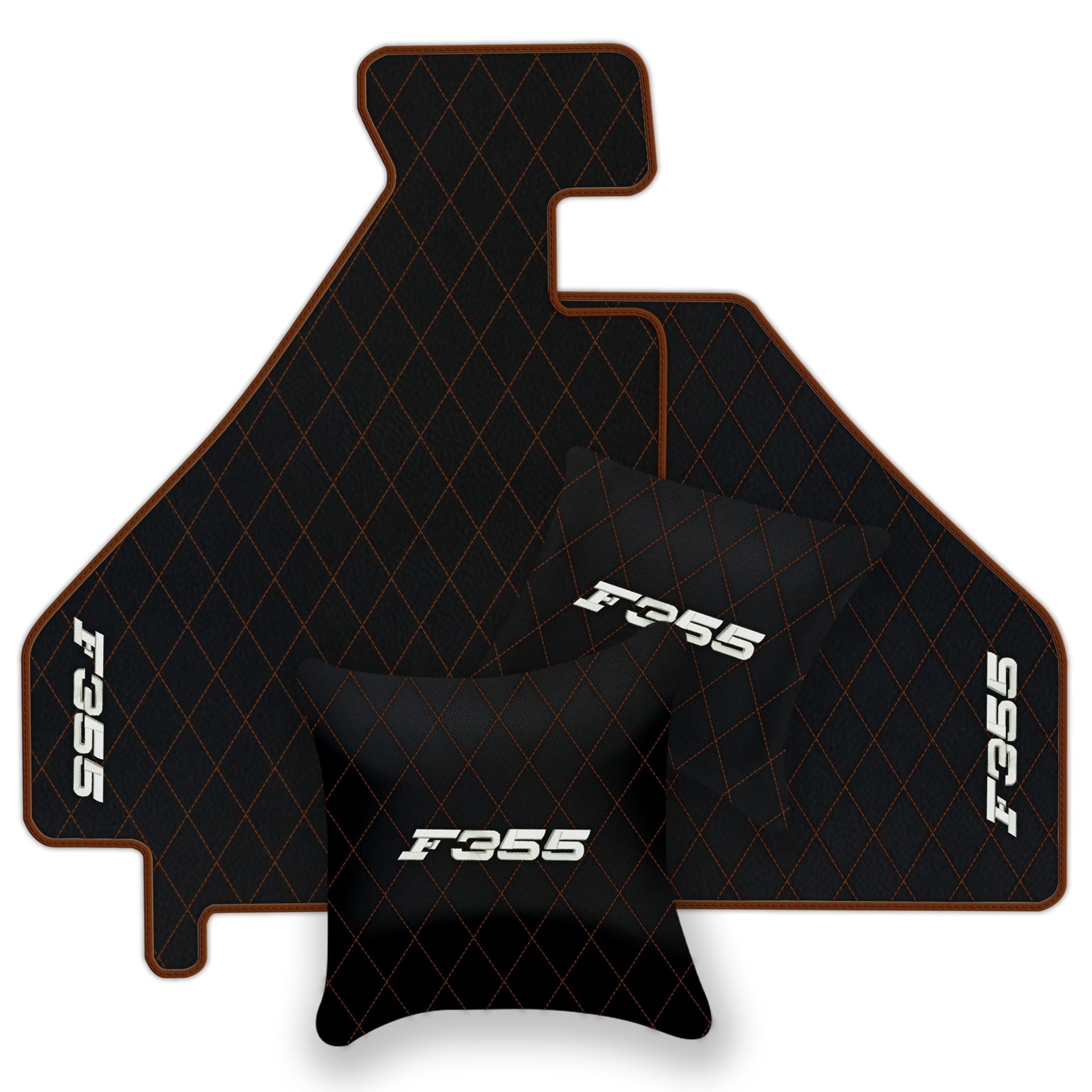 Luxury Black Leather Floor Mats for Ferrari 488 Spider (2016-2022)