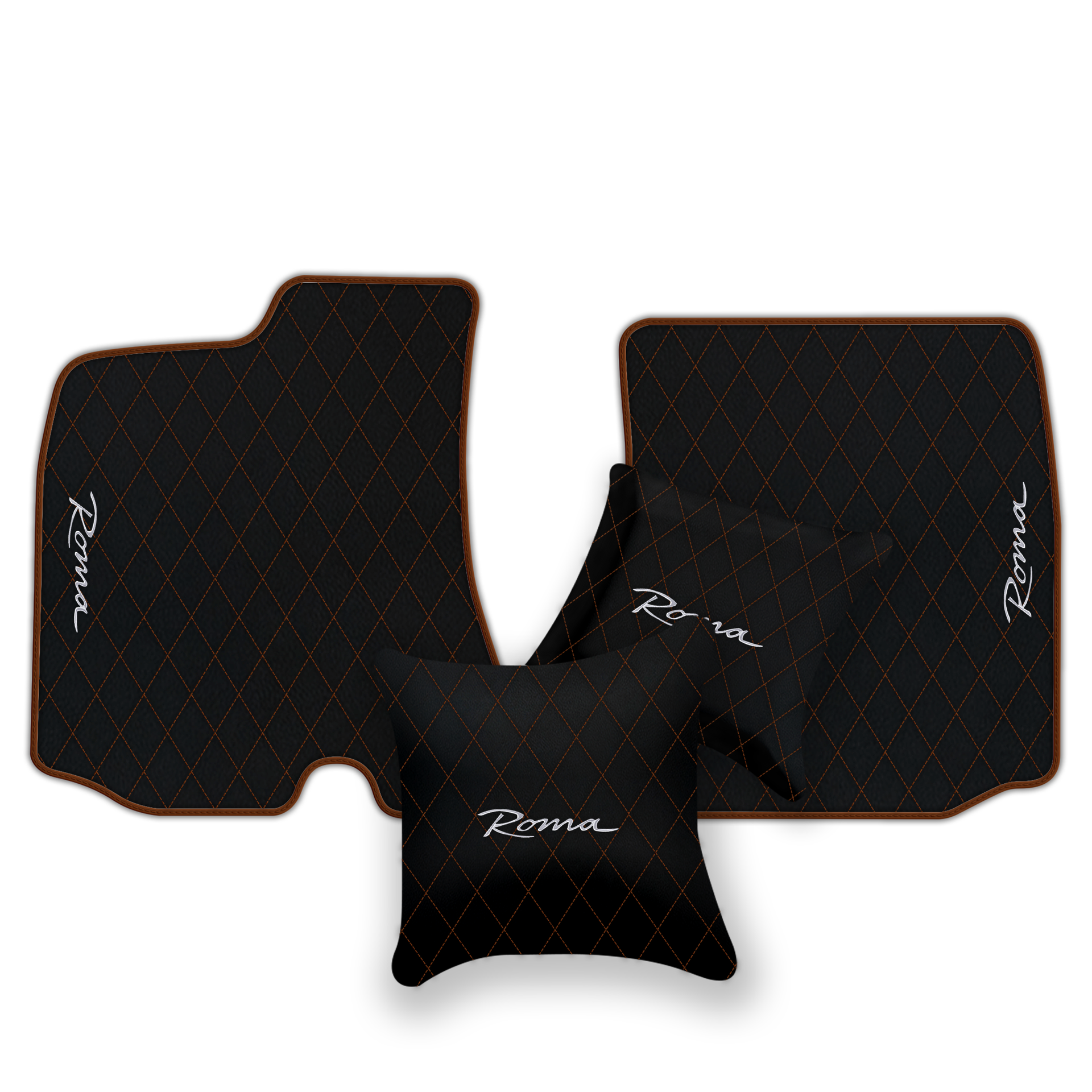 Premium Black Leather Floor Mats for Ferrari Portofino (2018-2023)