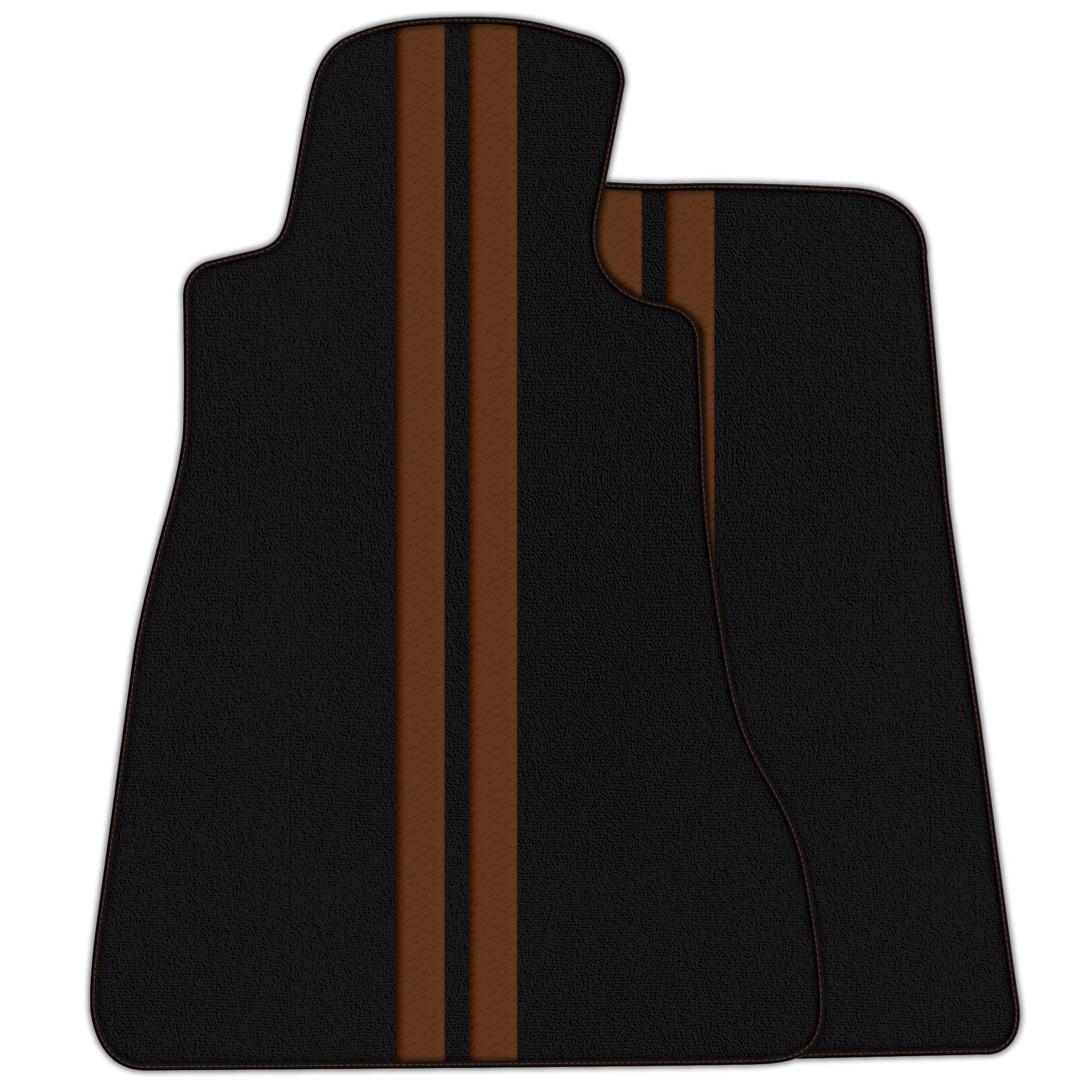 Black Floor Mats with Leather Line for Chevrolet Corvette C6 (2005-2013) - Various Colors