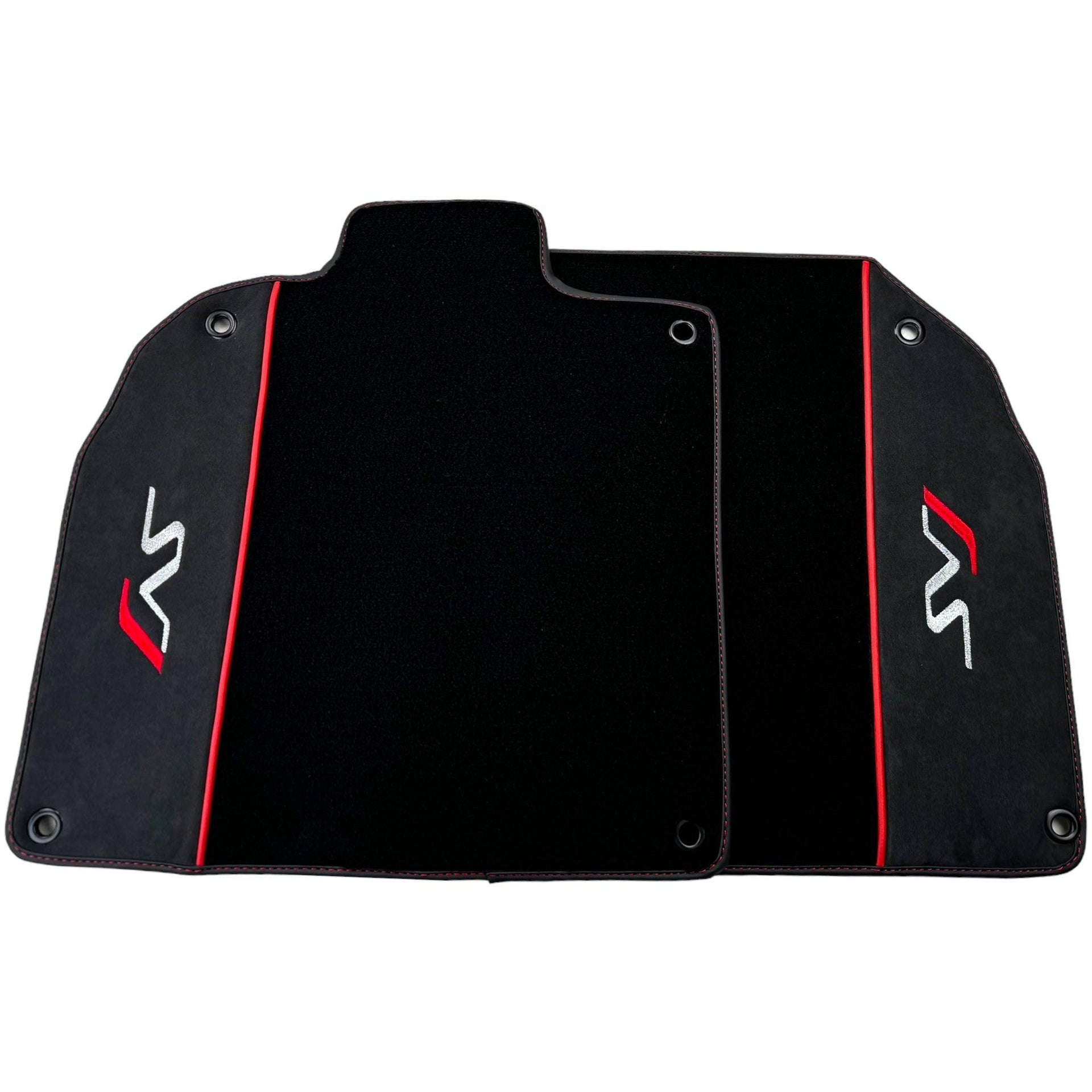 Black Floor Mats for Lamborghini Aventador SVJ with Alcantara Leather - AutoWin