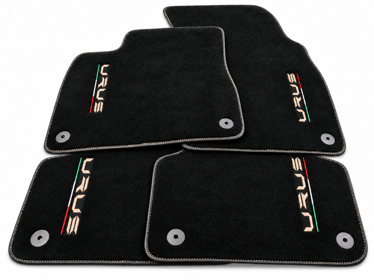 Black Floor Mats For Lamborghini Urus With Alcantara Leather