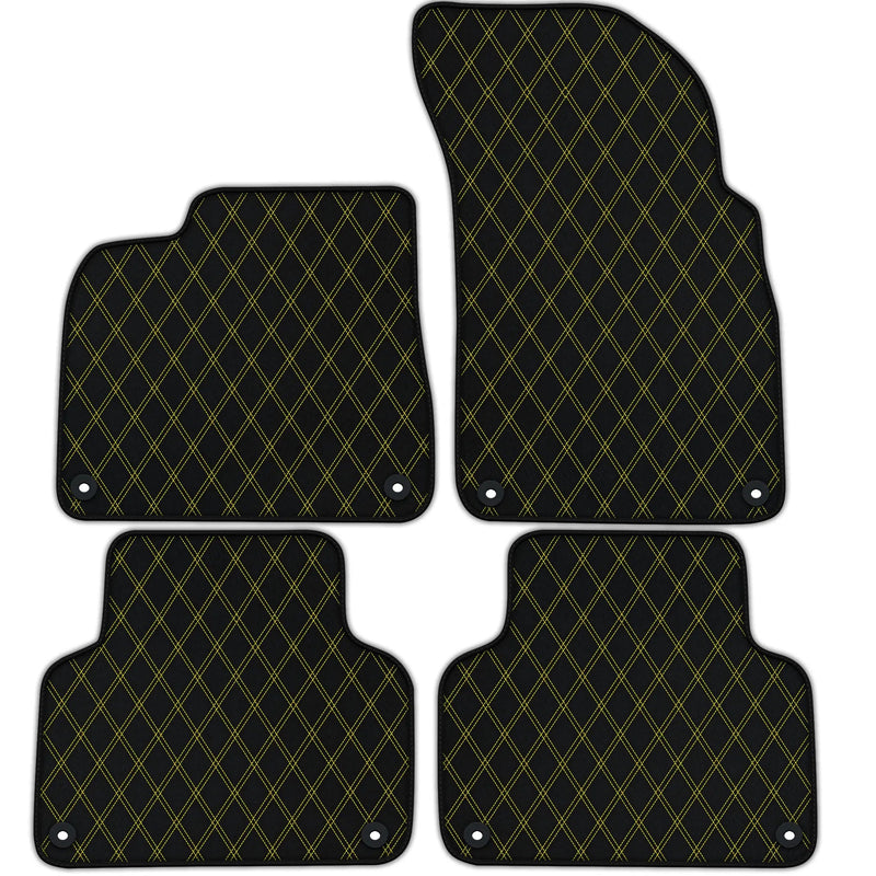Customizable Leather Floor Mats with Double Diamond Pattern for Bentley Bentayga (2015-2023)