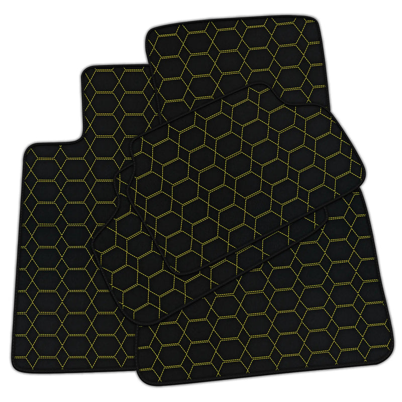 Customizable Leather Floor Mats with Hexagon Hex Pattern for BMW M6 E24 (1983-1989)