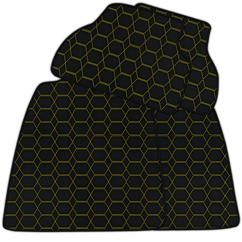 Customizable Leather Floor Mats with Hexagon Hex Pattern for Audi A4 - B9 Sedan (2015-2018)