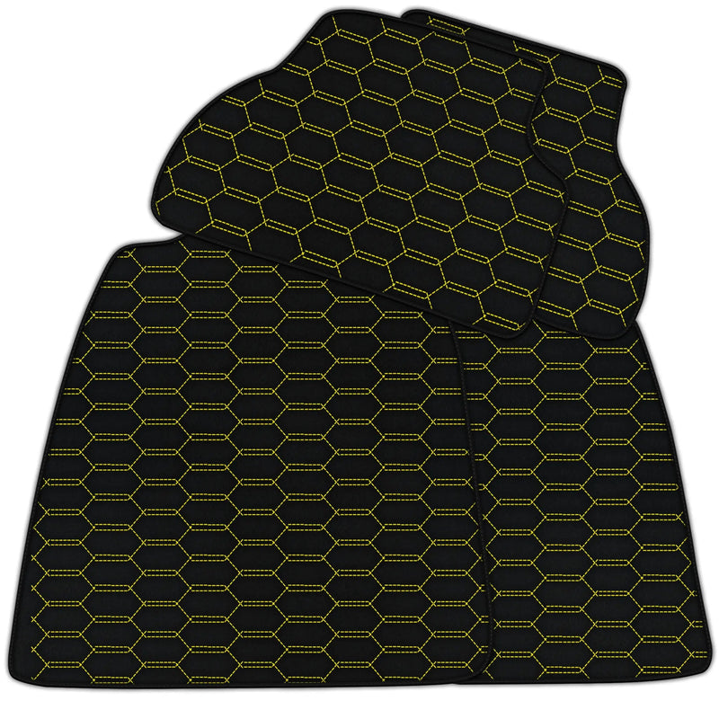 Customizable Leather Floor Mats with Interlaced Hex Pattern for Audi A4 - B6 Avant (2001-2004)