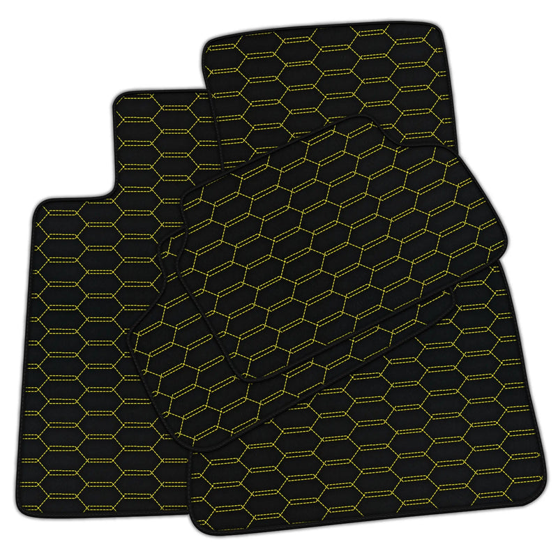 Customizable Leather Floor Mats with Interlaced Hex Pattern for BMW E87 5-door Hatchback (2002-2011)