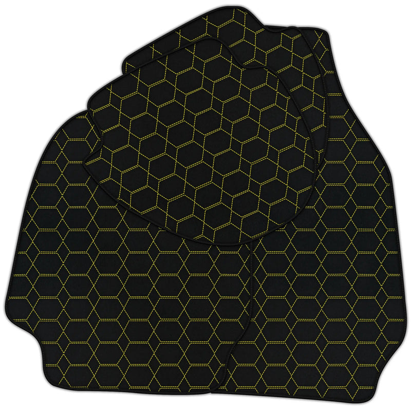 Customizable Leather Floor Mats with Hexagon Hex Pattern for Porsche Classic 911 (1963-1989)