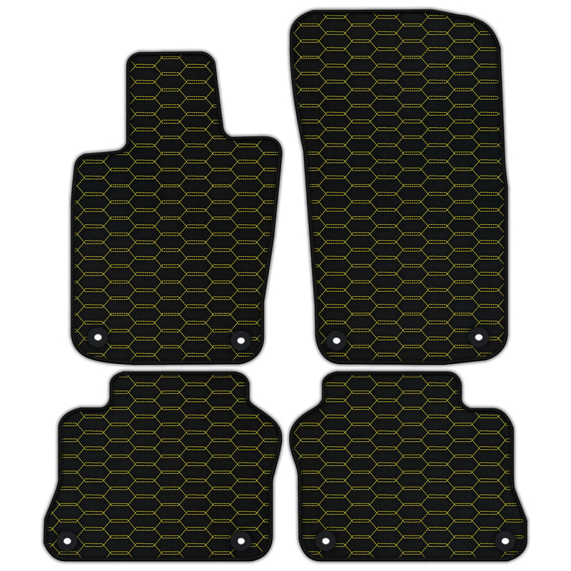 Customizable Leather Floor Mats with Interlaced Hex Pattern for Porsche Panamera (2009-2016)