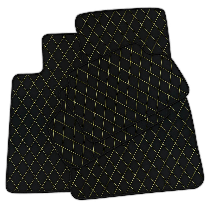Customizable Leather Floor Mats with Single Diamond Pattern for BMW Gran Tourer F46 (2015-2022) 7 Seats