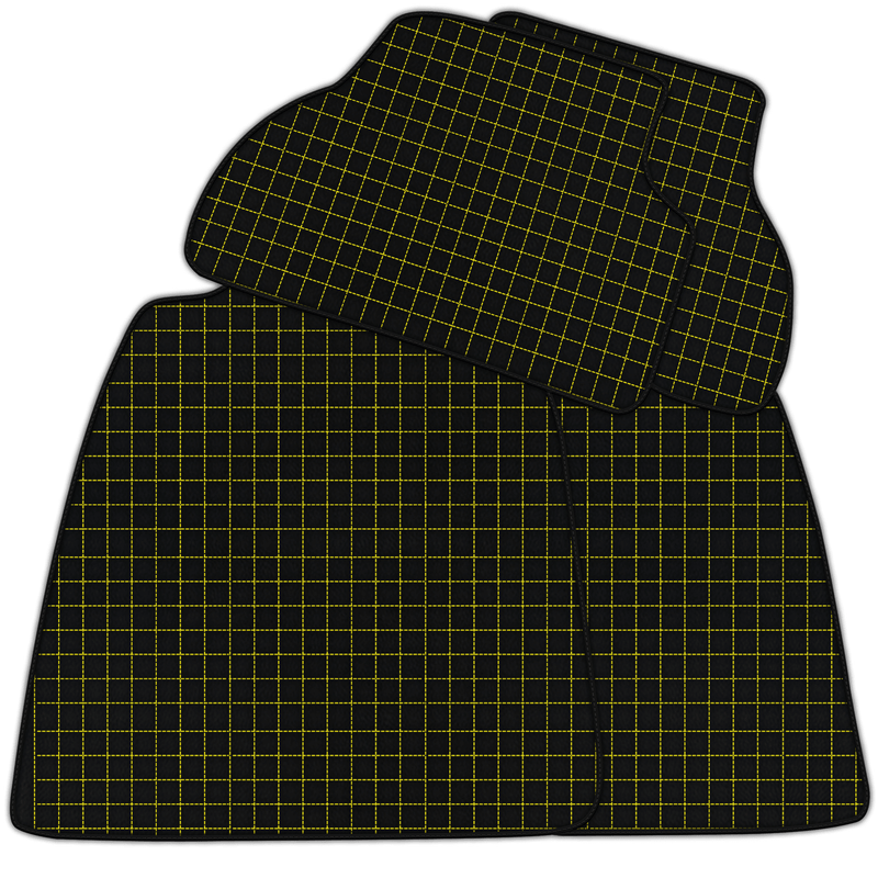 Customizable Leather Floor Mats with Square Hex Pattern for Audi A6 - C6 Allroad Quattro (2006-2008)