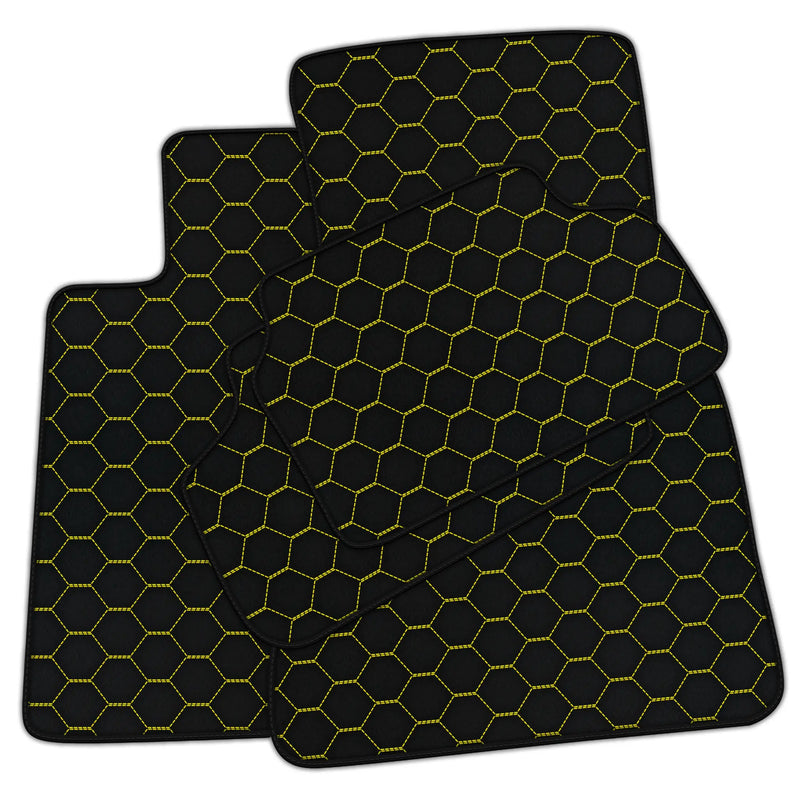 Customizable Leather Floor Mats with Symmetrical Hex Pattern for BMW F10 Sedan (2010-2016)