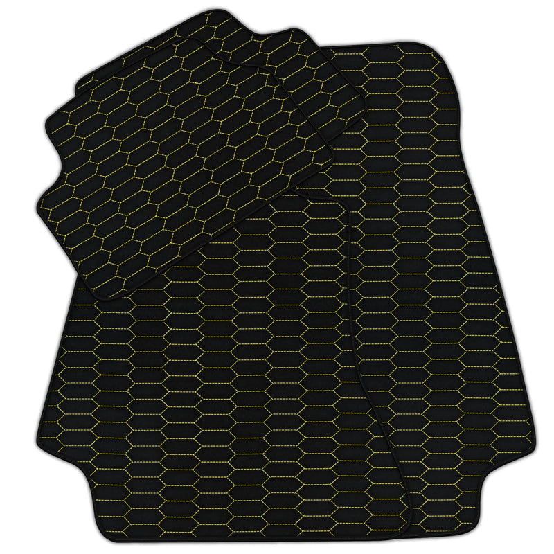 Customizable Leather Floor Mats with Raptor Hex Pattern for Mercedes Benz S-Class W126 (1979-1991)