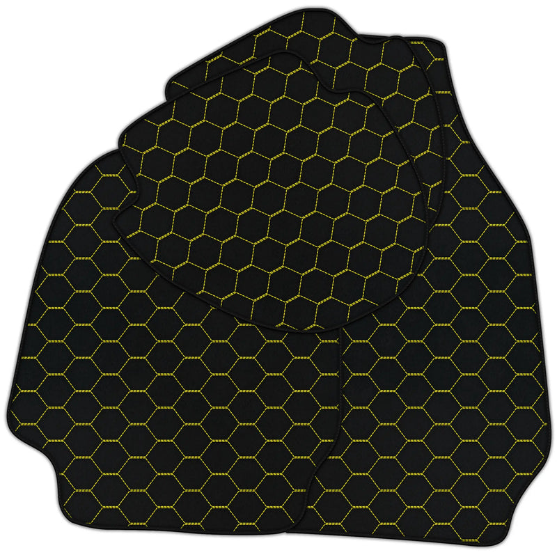 Customizable Leather Floor Mats with Symmetrical Hex Pattern for Porsche Classic 911 (1963-1989)