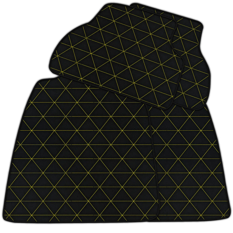 Customizable Leather Floor Mats with Triangle Pattern for Audi A1 - 3-door Hatchback (2010-2018)