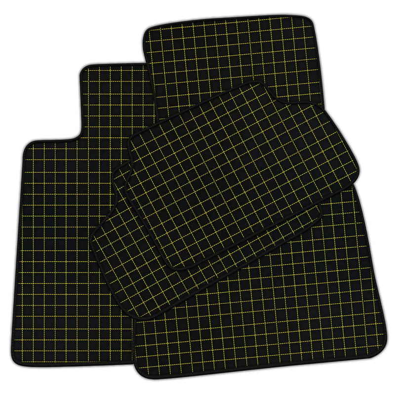 Customizable Leather Floor Mats with Square Pattern for BMW E81 3-door Hatchback (2006-2011)