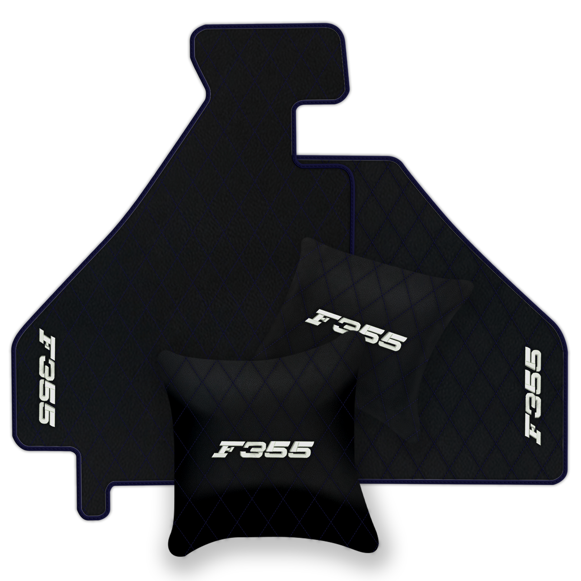 Luxury Black Leather Floor Mats for Ferrari 488 Spider (2016-2022)