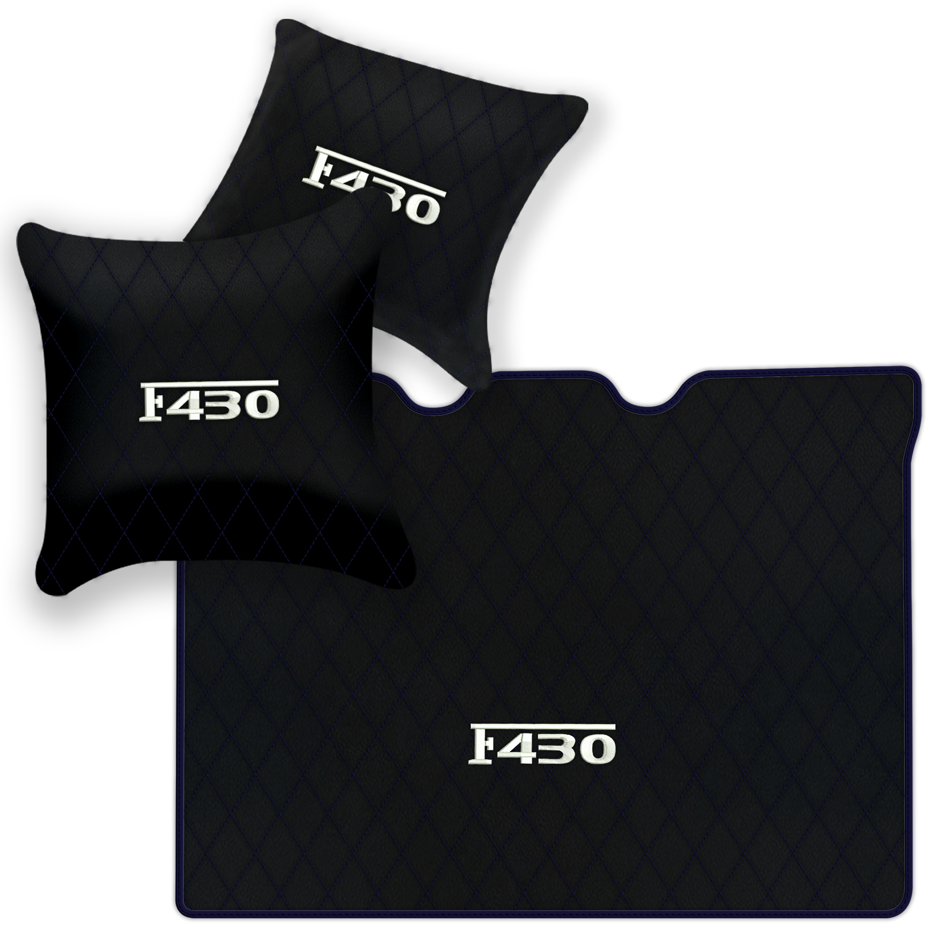 Luxury Black Leather Floor Mats for Ferrari F355 (1994-1999)
