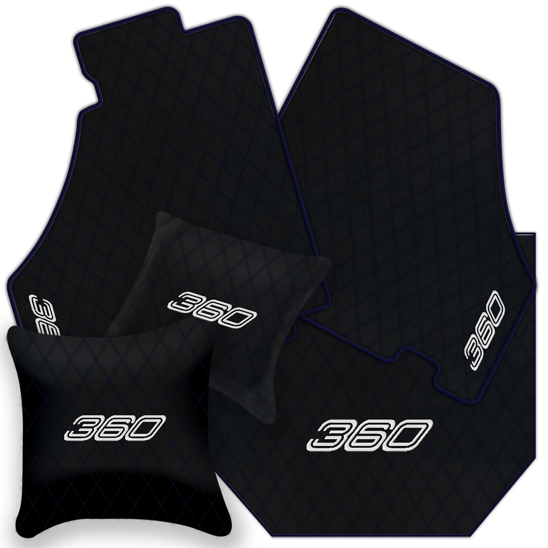 Premium Black Leather Floor Mats for Ferrari F430 (2004-2009)