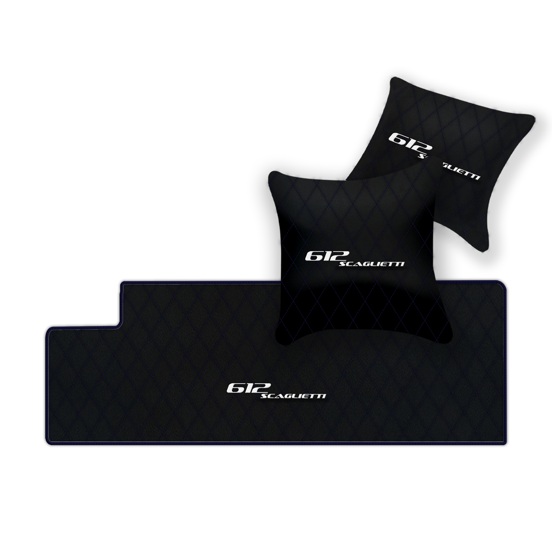 Luxury Black Leather Floor Mats for Ferrari 612 Scaglietti (2005-2011)