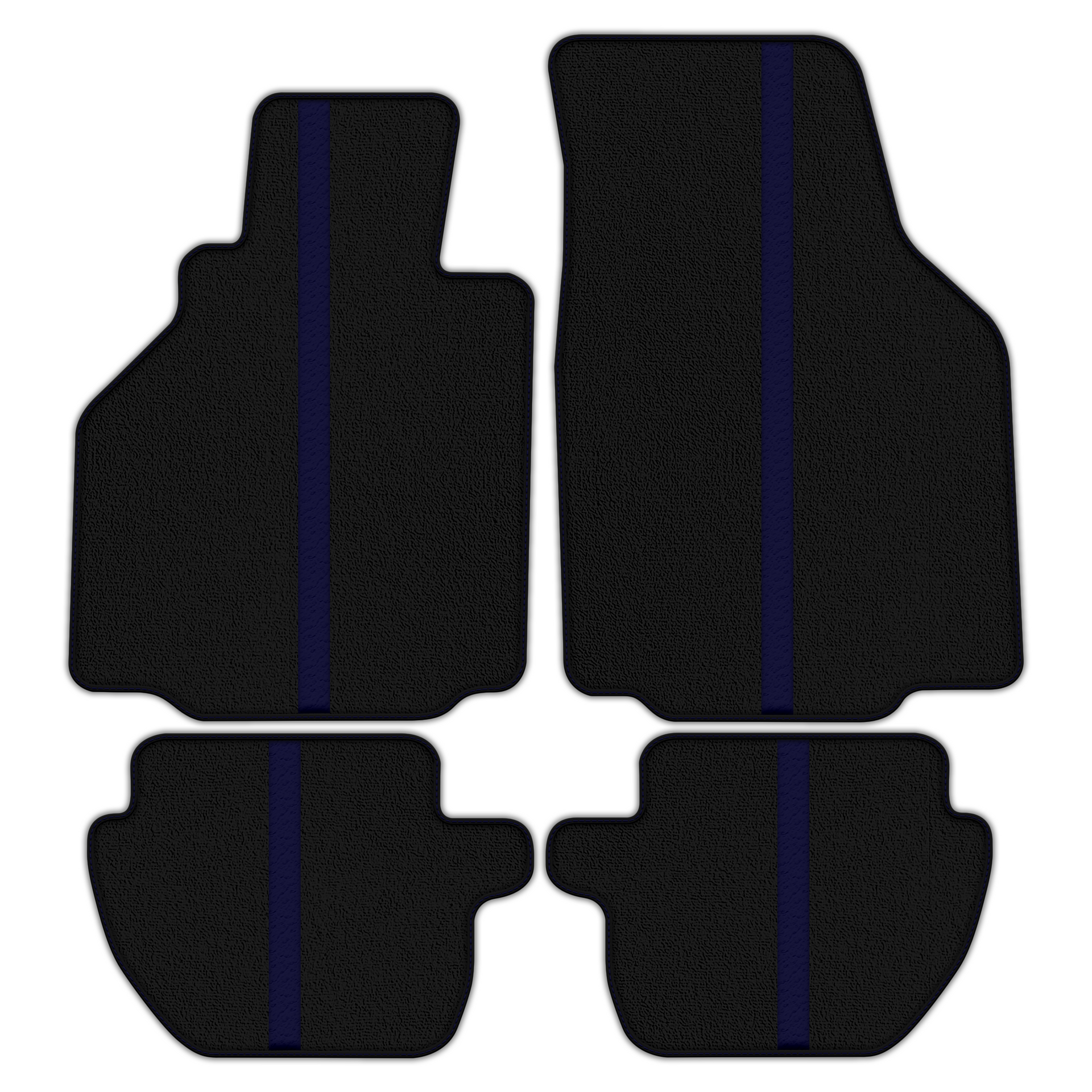 Black Floor Mats with Leather Line for Porsche 911 - 996 (1998-2004) - Various Colors
