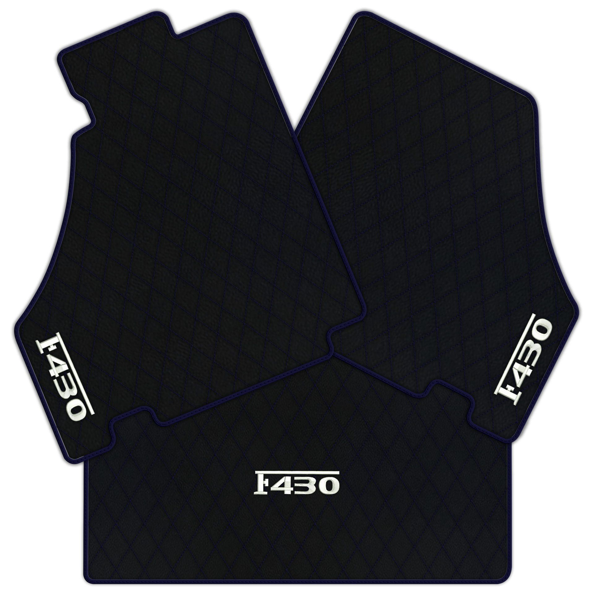 Luxury Black Leather Floor Mats for Ferrari F355 (1994-1999)