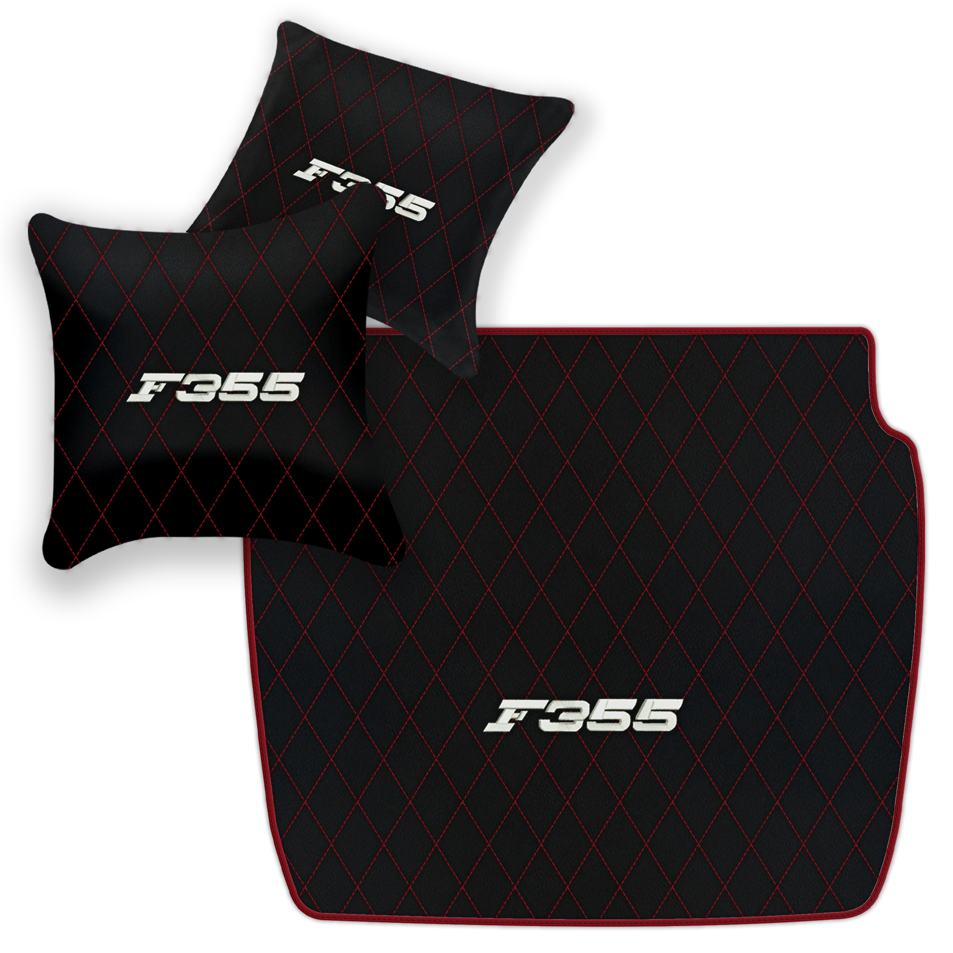 Luxury Black Leather Floor Mats for Ferrari 488 Spider (2016-2022)