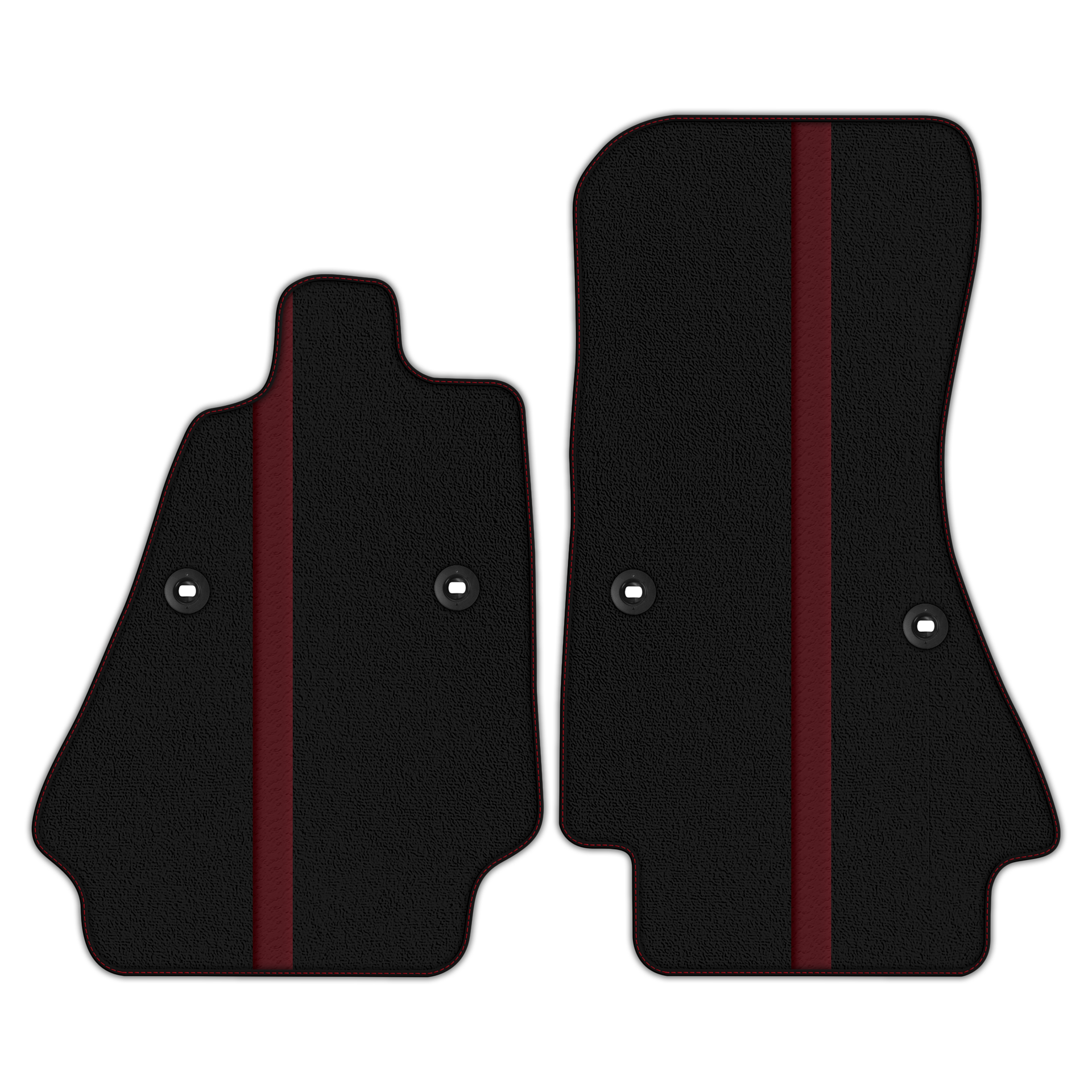 Black Floor Mats with Leather Line for Bugatti Chiron (2016-2022) - Various Colors