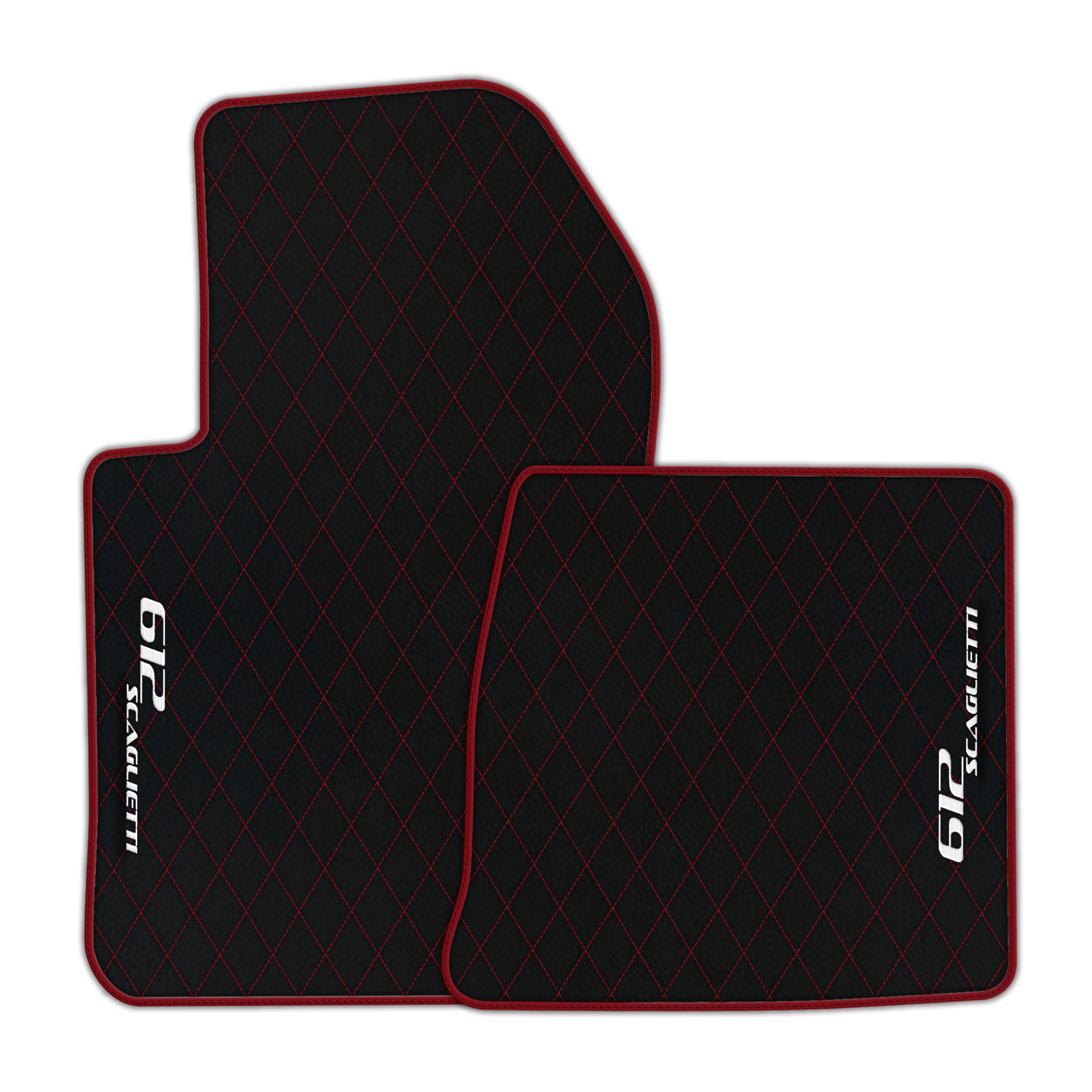 Luxury Black Leather Floor Mats for Ferrari 612 Scaglietti (2005-2011)