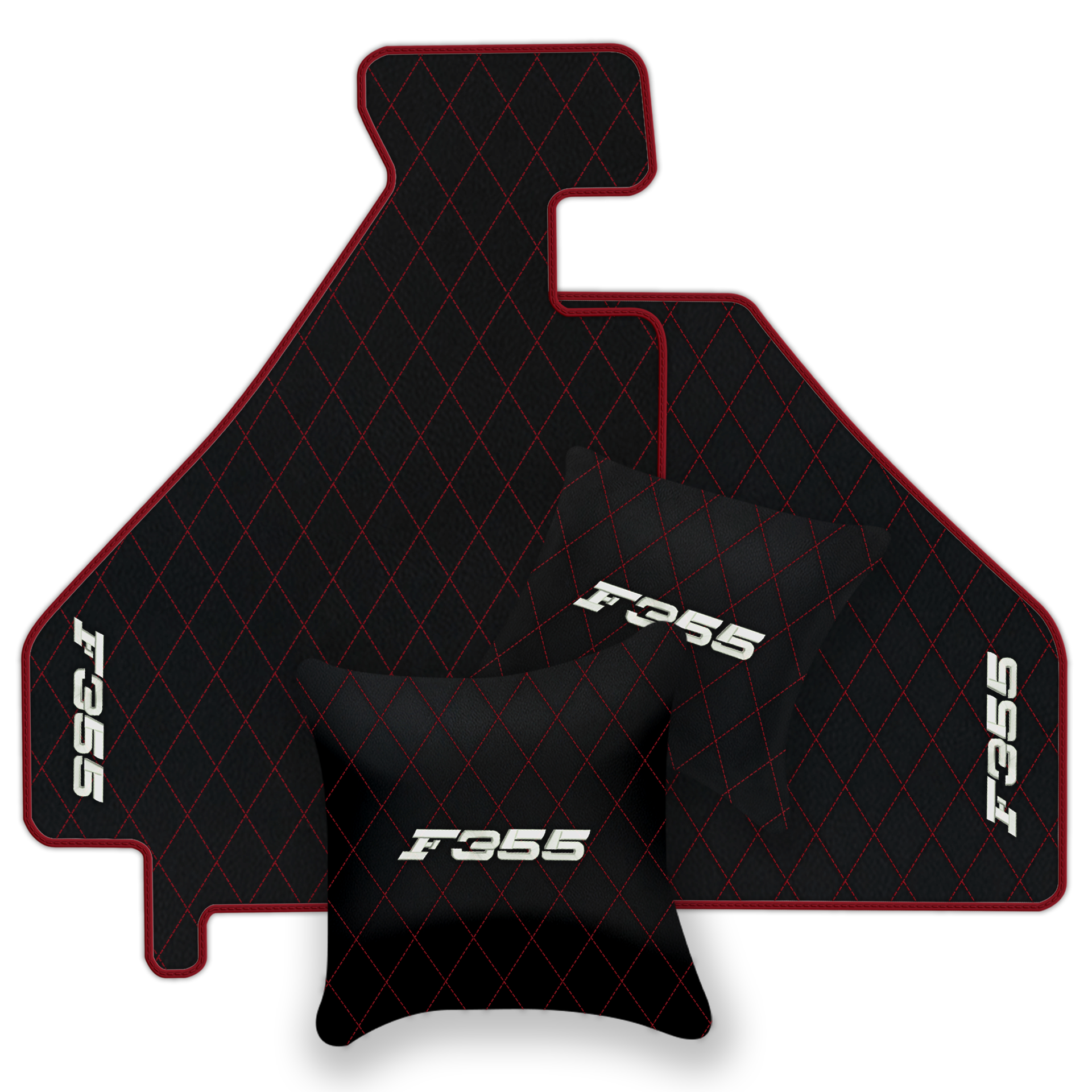 Luxury Black Leather Floor Mats for Ferrari 488 Spider (2016-2022)