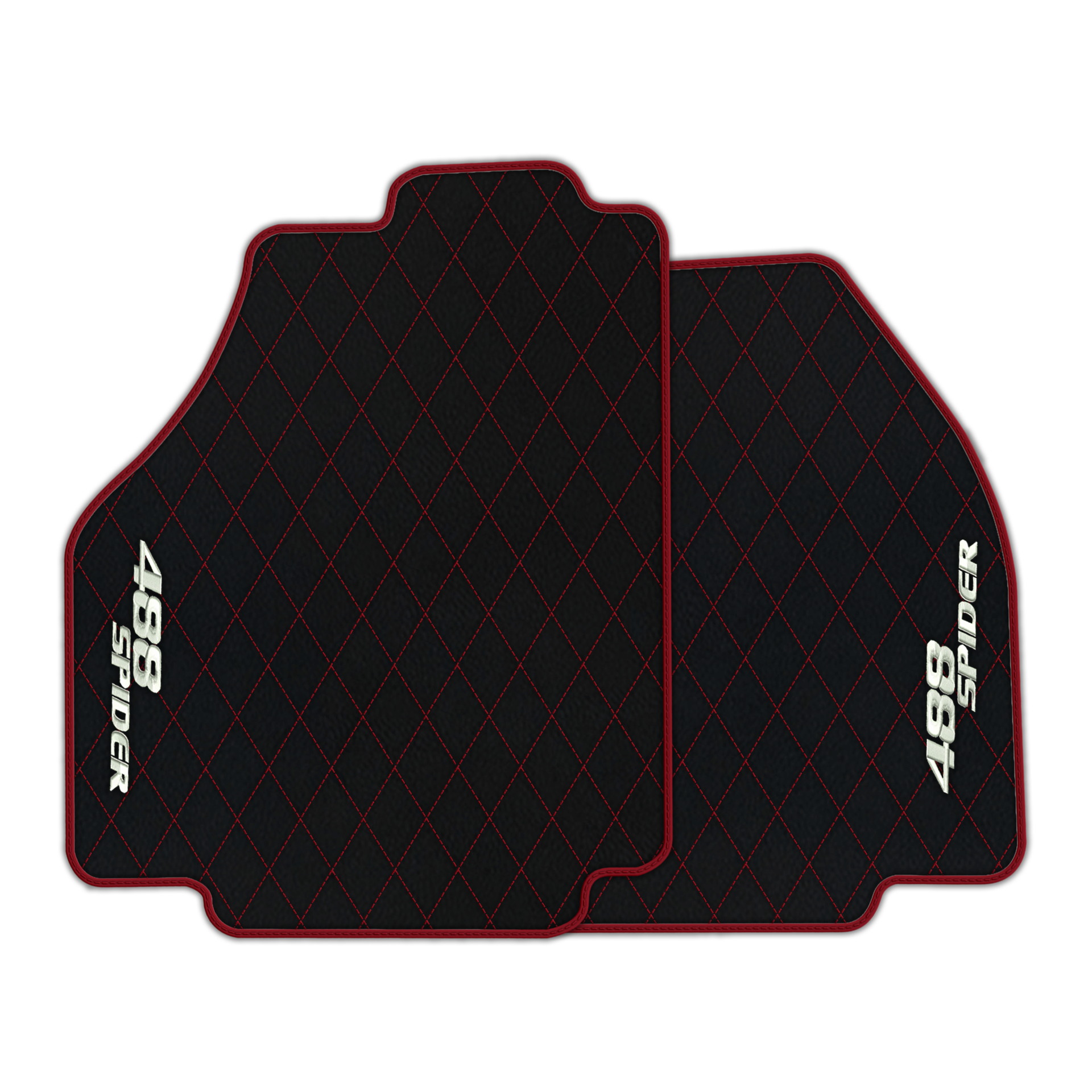 Premium Black Leather Floor Mats for Ferrari 488 Pista Spider