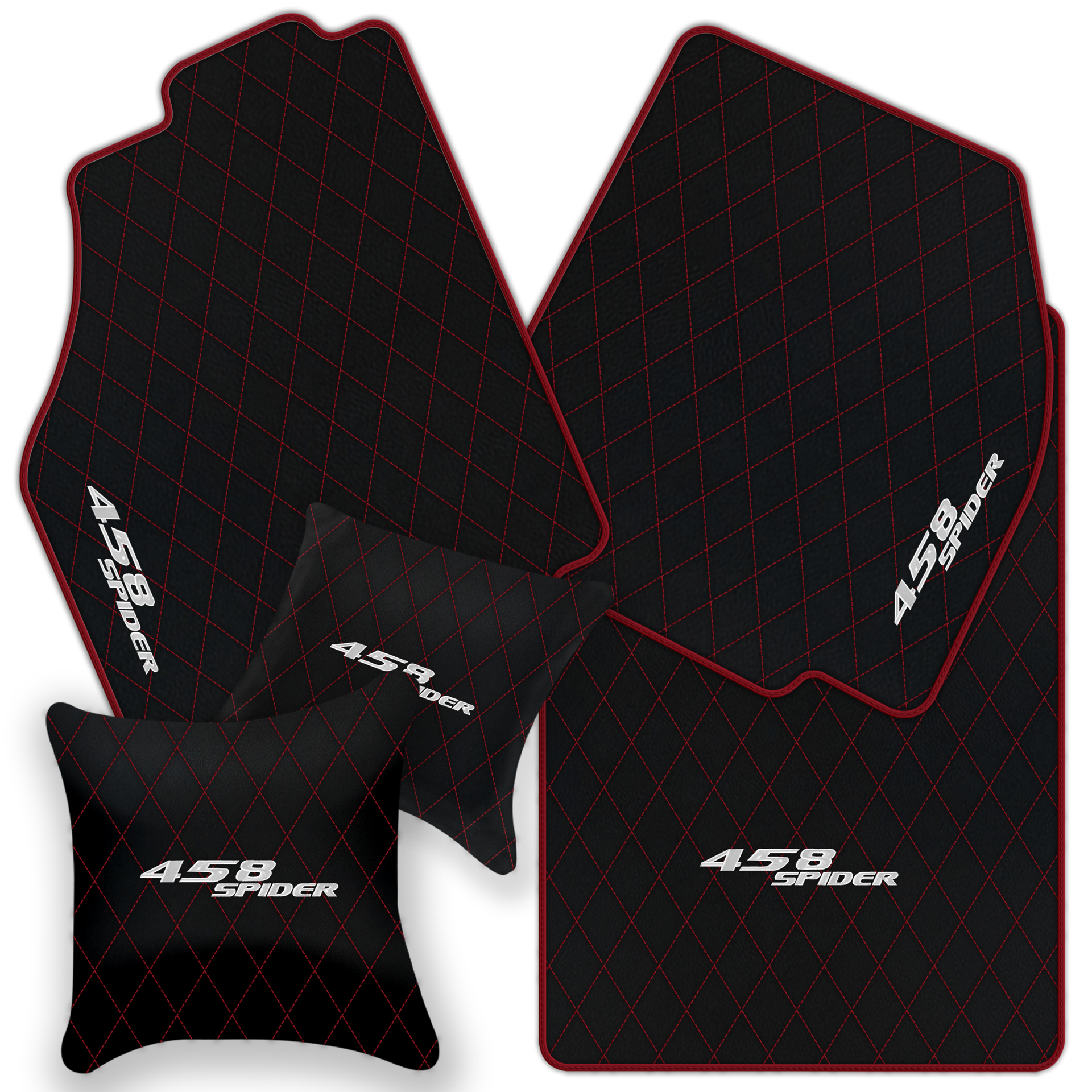 Premium Black Leather Floor Mats for Ferrari 458 Speciale (2012-2015)