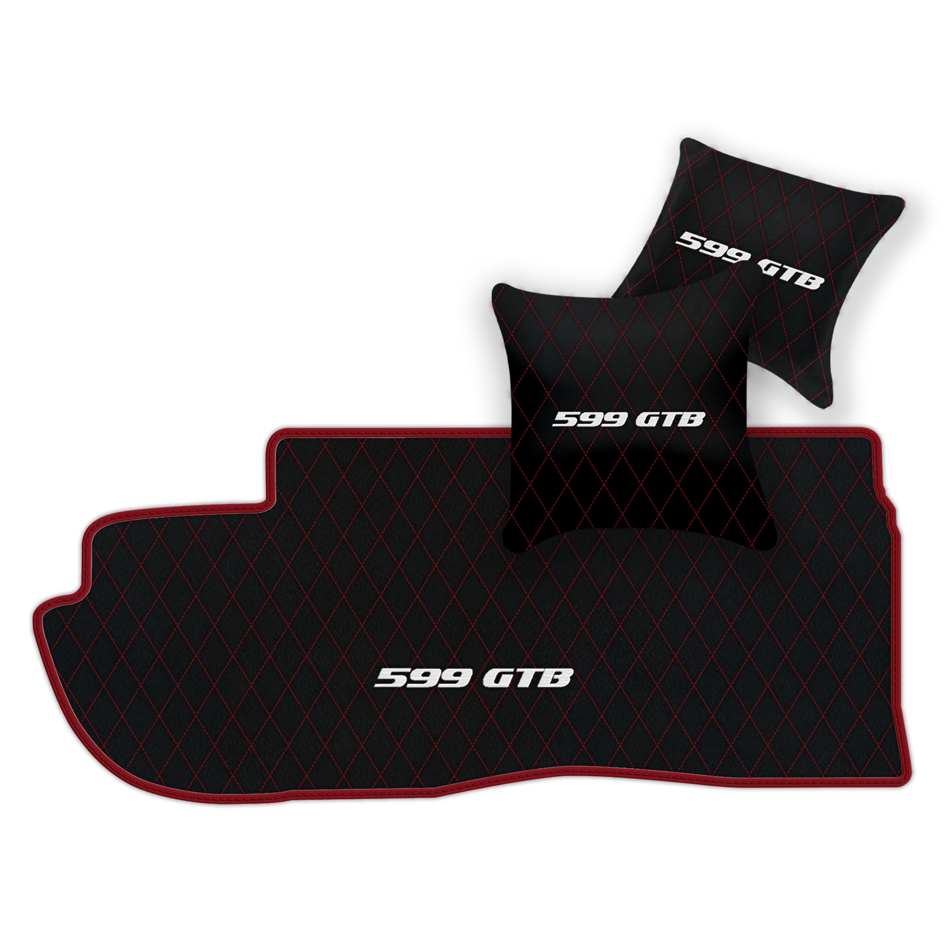 Custom Black Leather Floor Mats for Ferrari 599 Coupe (2006-2012)
