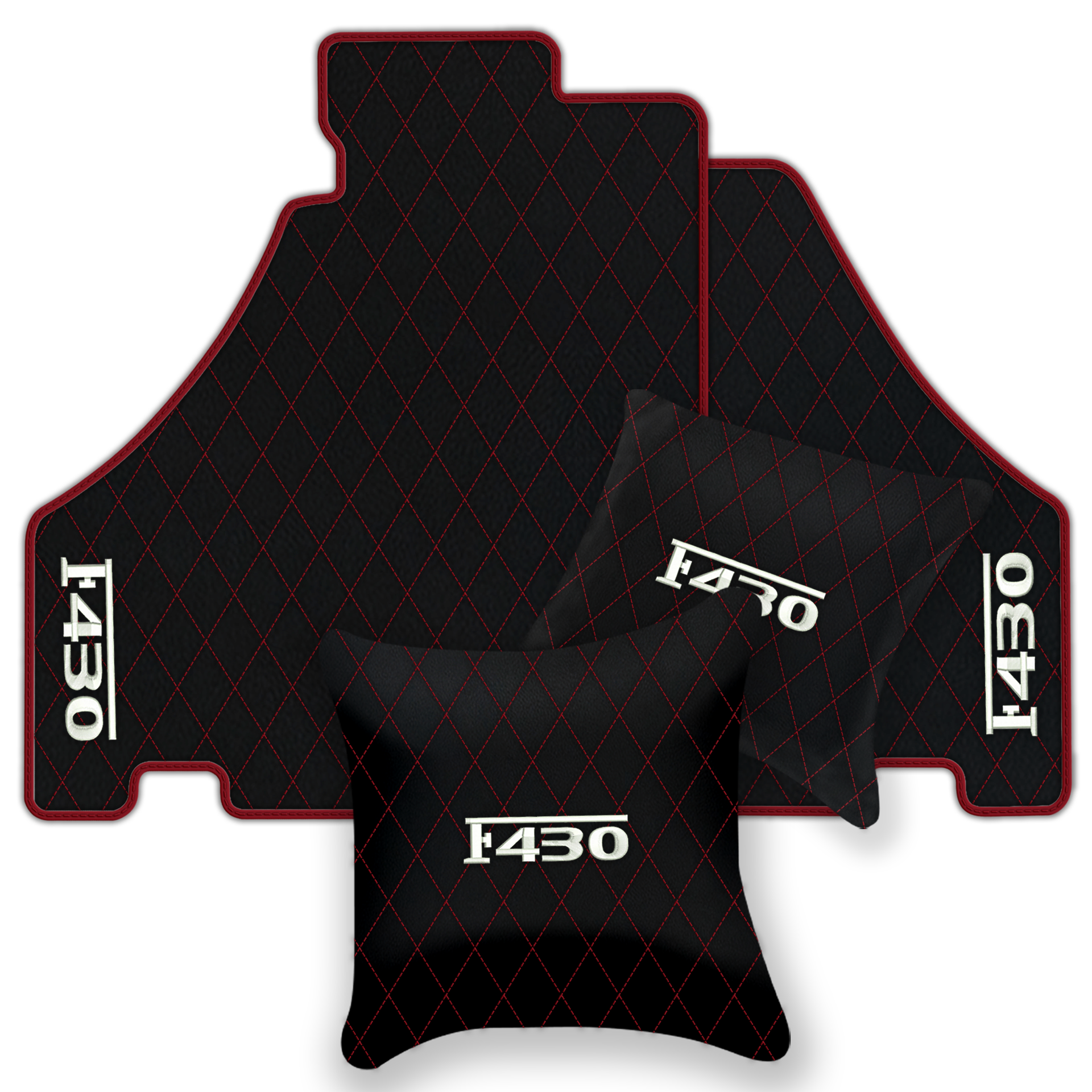 Luxury Black Leather Floor Mats for Ferrari F355 (1994-1999)