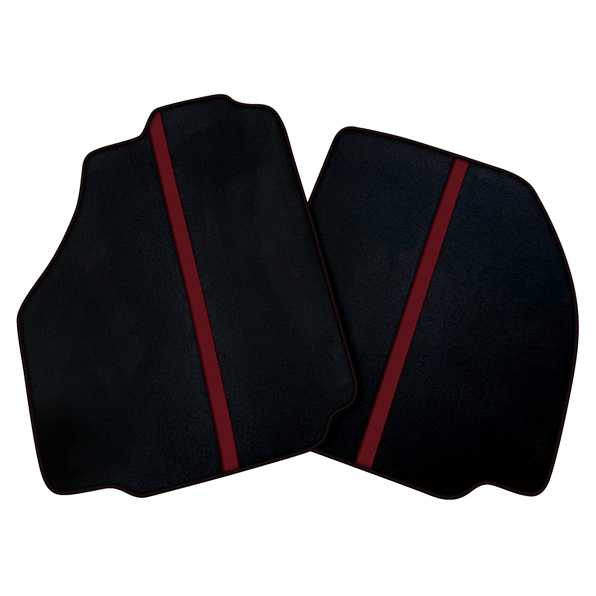 Black Car Floor Mats with Leather Line for Ferrari F8 Spider (2019-2023) - Various Colors
