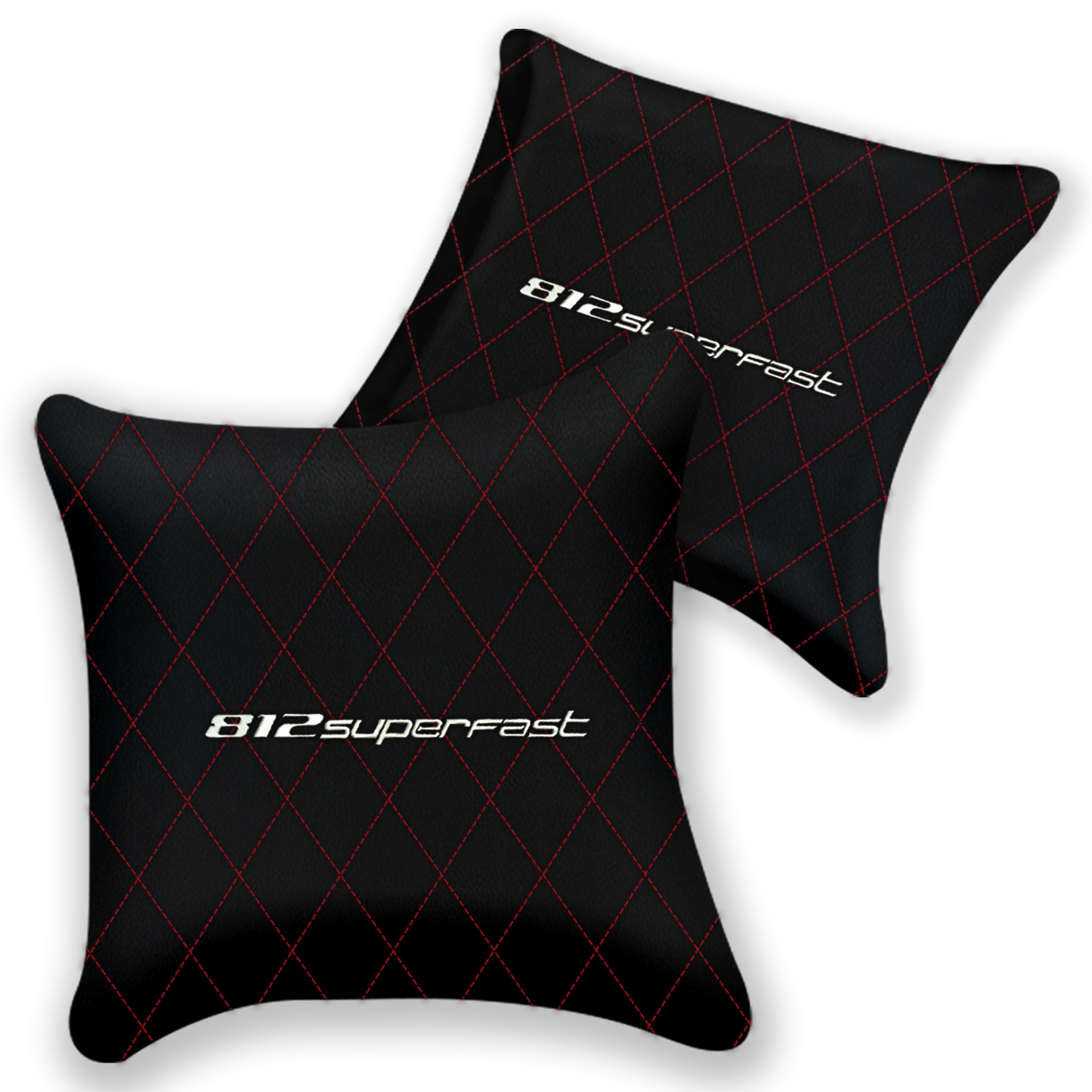 Customizable Black Leather Pillows for Ferrari F12 (2012-2022)