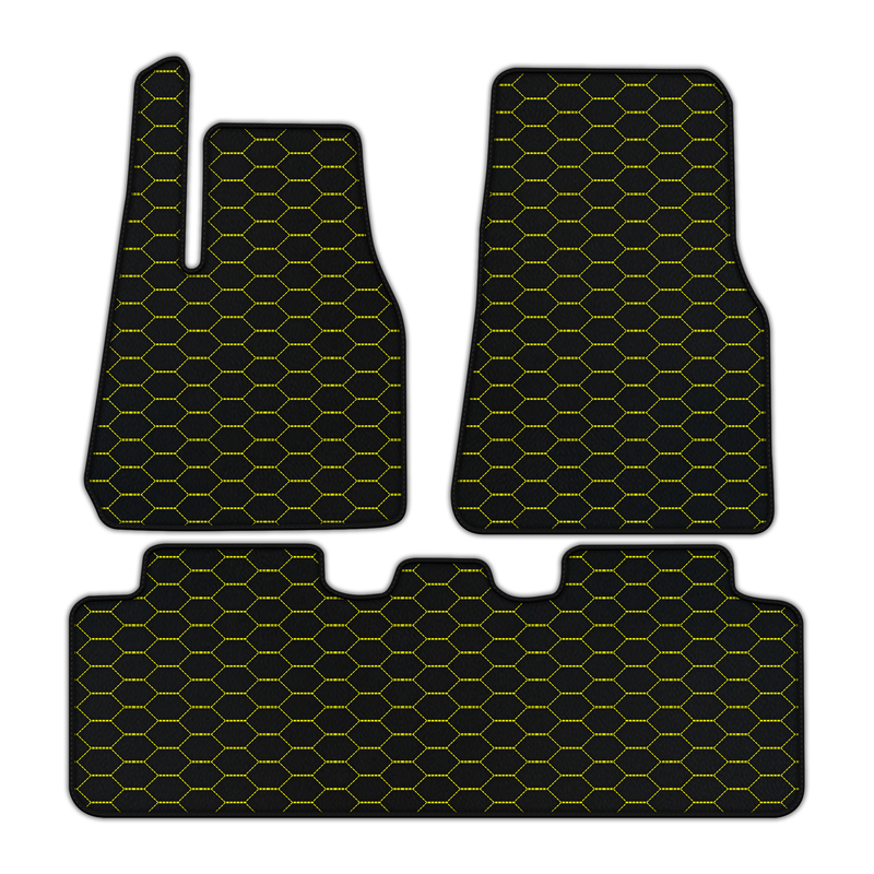 Customizable Leather Floor Mats with Divario Pattern for Tesla Model Y (2020-2023)