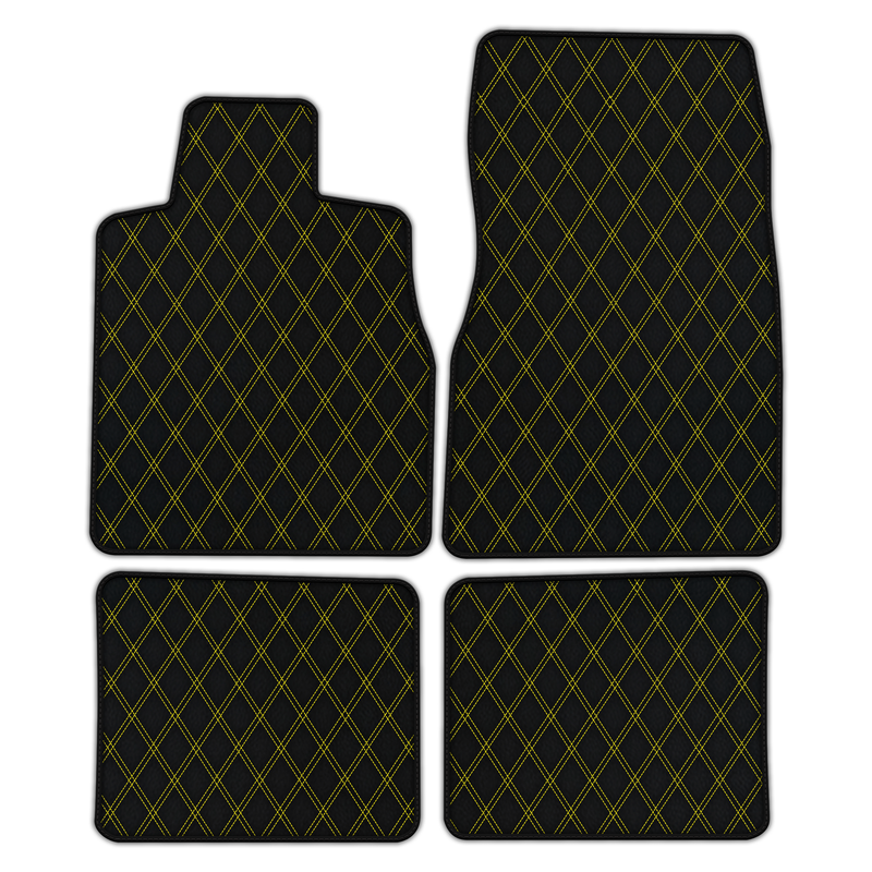 Customizable Leather Floor Mats with Double Diamond Pattern for Fisker Karma (2011-2012)