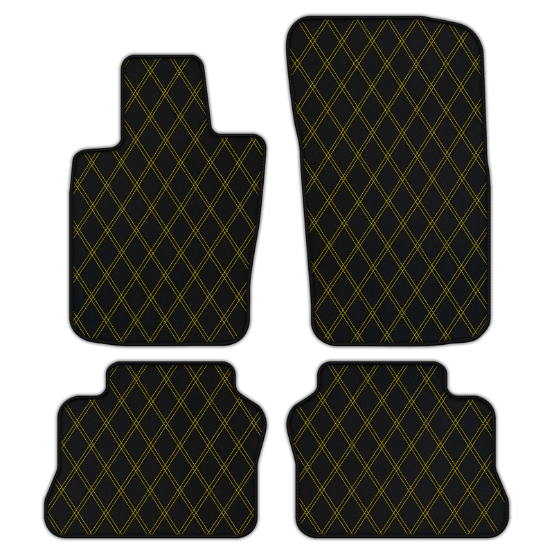 Customizable Leather Floor Mats with Double Diamond Pattern for Porsche Panamera (2009-2016)
