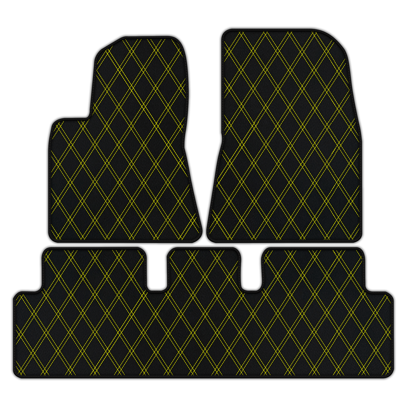 Customizable Leather Floor Mats with Double Diamond Pattern for Tesla Model 3 (2017-2023)
