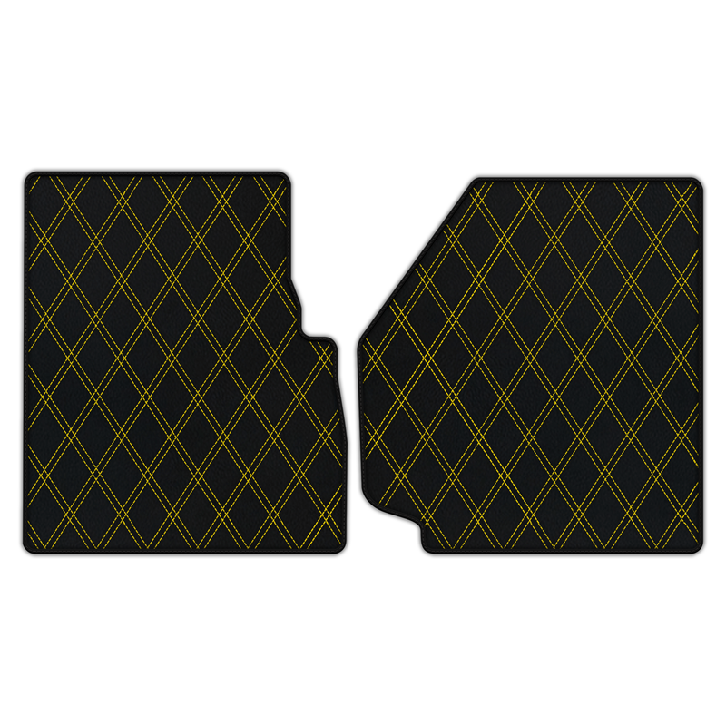 Customizable Leather Floor Mats with Double Diamond Pattern for Land Rover Defender 90 (2007-2020)