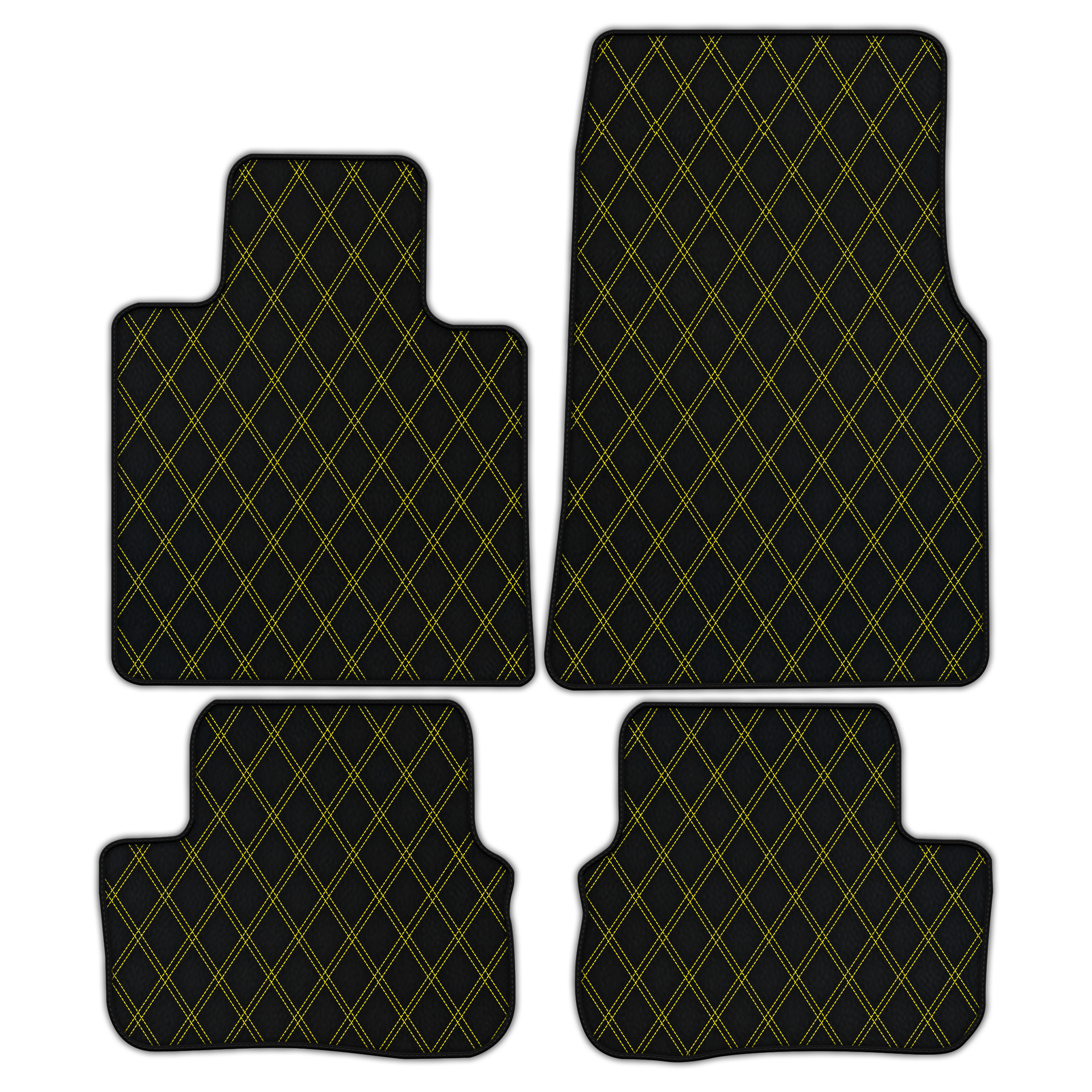 Customizable Leather Floor Mats with Double Diamond Pattern for Rolls Royce Spectre (2023-2024)